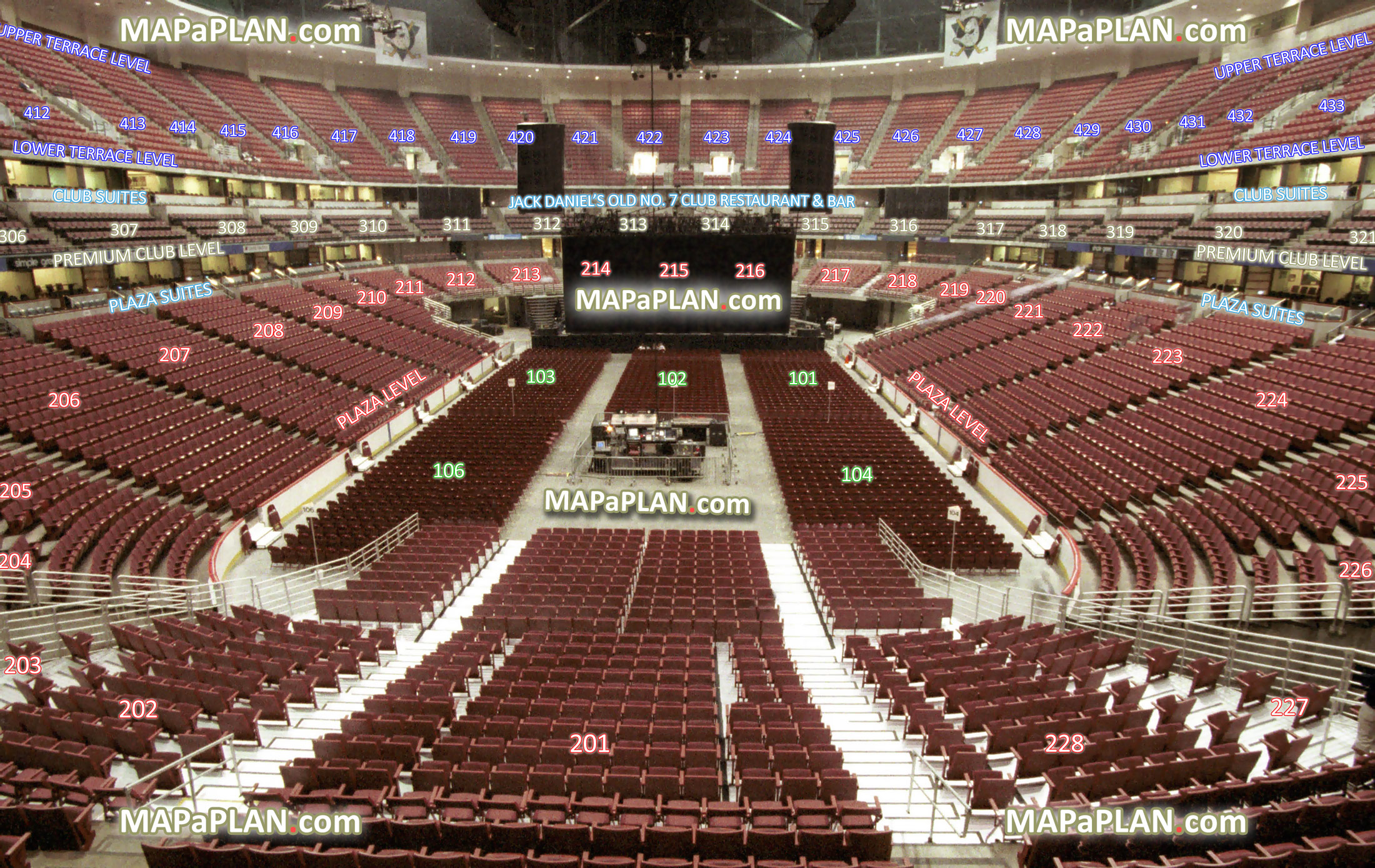 view from section 326 row a seat 6 virtual venue 3d interactive interior tour inside picture general admission ga lower upper terrace plaza club premium vip suites Anaheim Honda Center seating chart