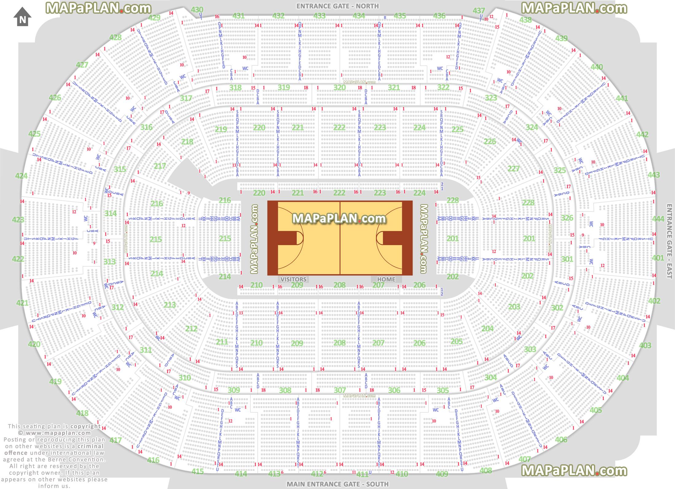 basketball ncaa wooden legacy big west tournament arena court sideline baseline courtside plan how seats rows numbered Anaheim Honda Center seating chart