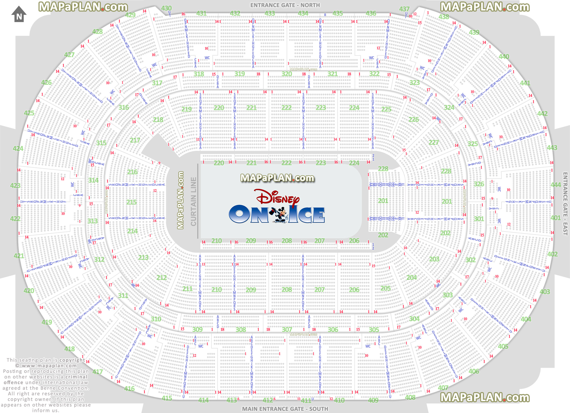 Honda Center Disney on Ice show seating arrangement