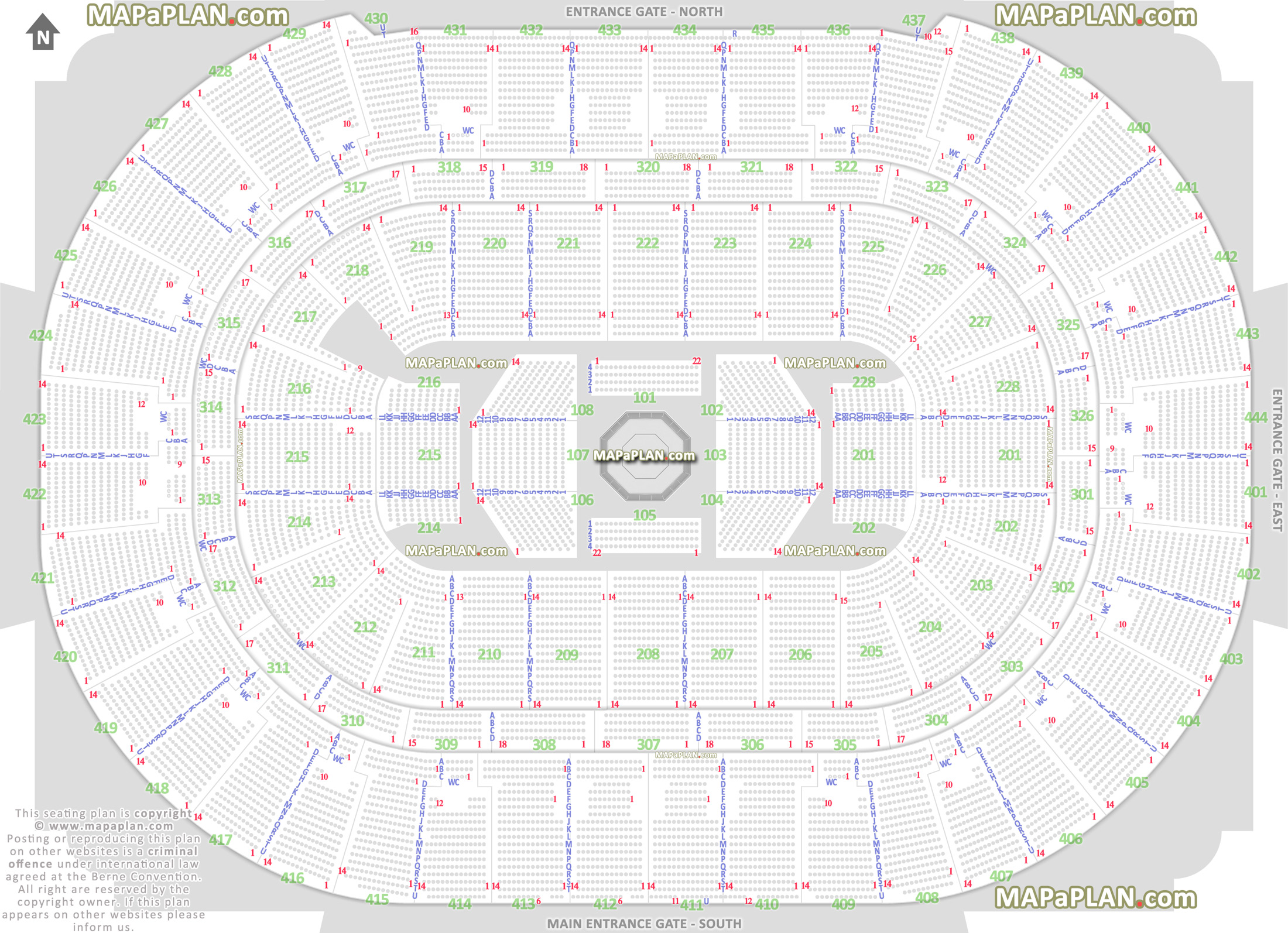 ufc mma fights fully seated setup chart viewer main entrance gates exit detailed map wheelchair disabled handicap accessible seating san manuel premium club level Anaheim Honda Center seating chart
