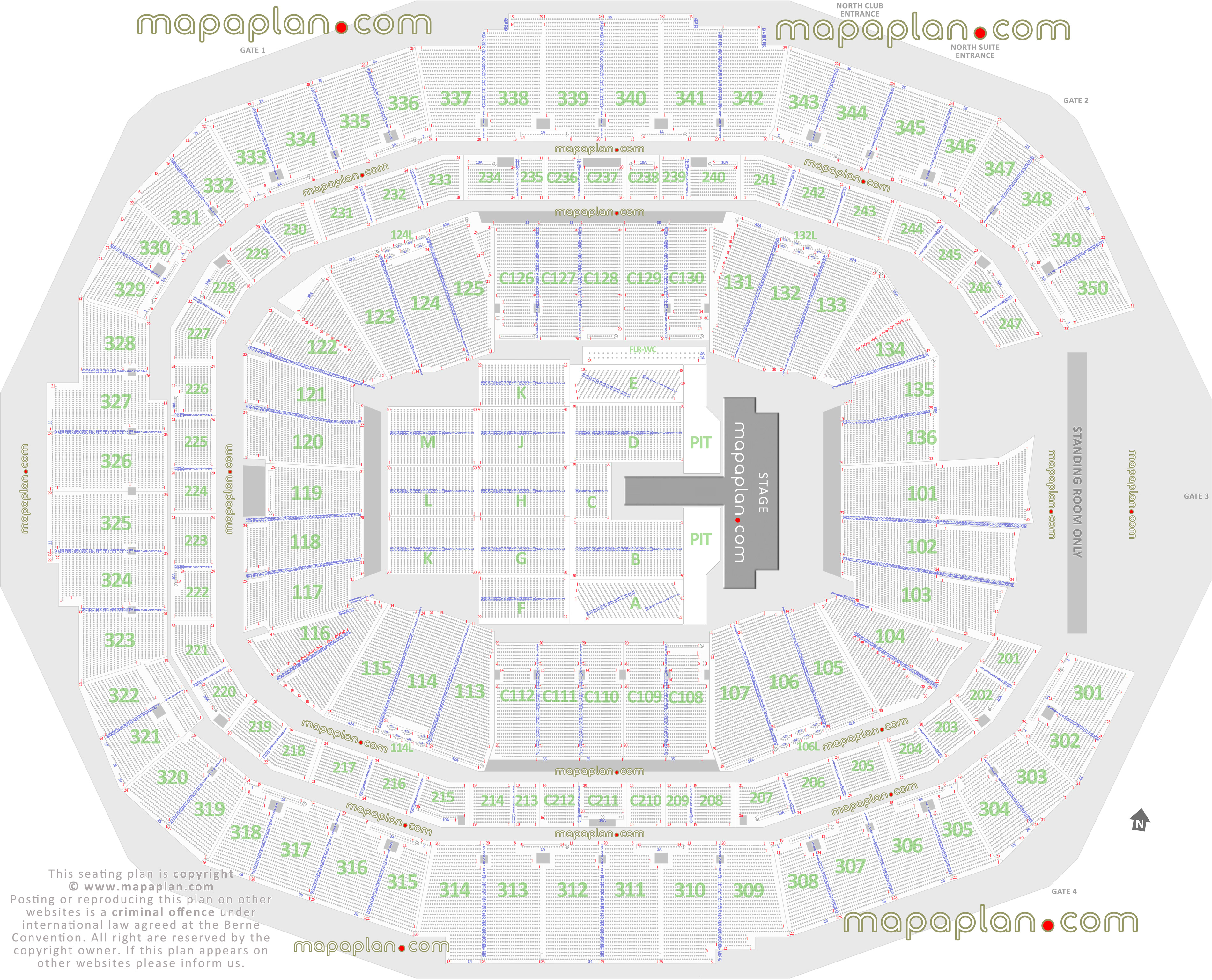 Atlanta Mercedes-Benz Stadium seating chart detailed seat numbers row numbering concert chart interactive plan layout