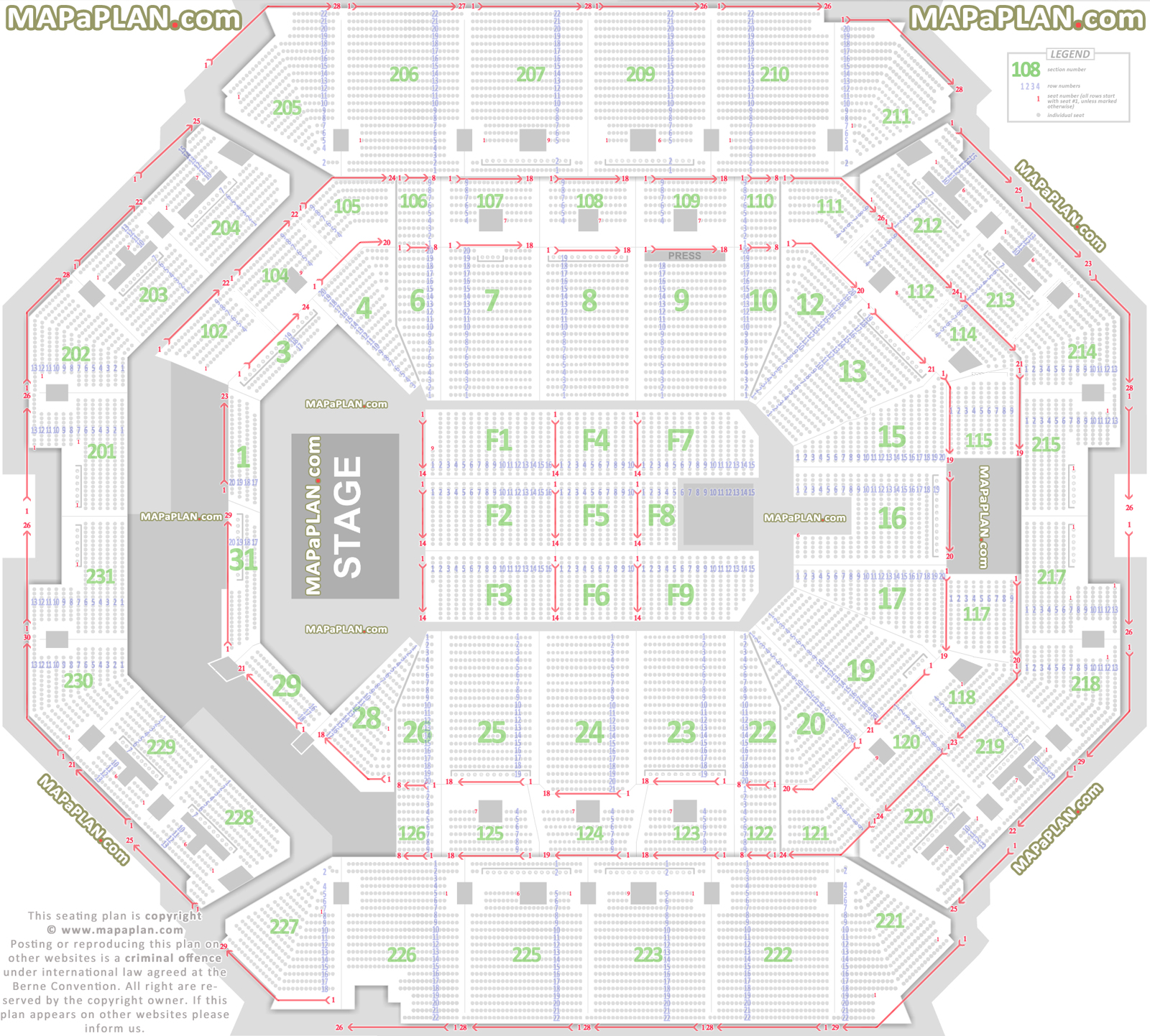 Square Garden Theater Seating Chart With Seat Numbers