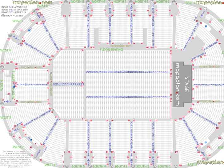 detailed seat row numbers end stage concert sections floor map north south west east lower middle upper tier layout Belfast Odyssey SSE Arena seating plan