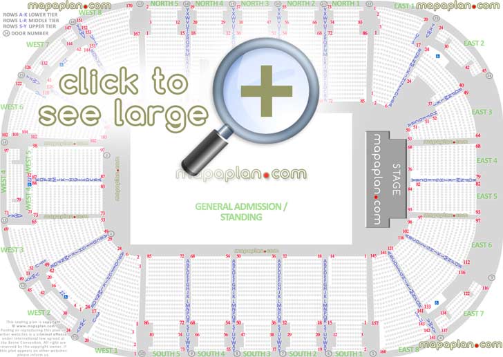 Odyssey SSE Arena seat & row numbers detailed seating