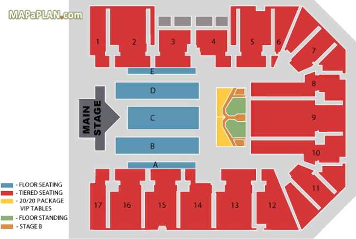 Justin Timberlake showing Stage B 20 20 Package VIP tables Birmingham Resorts World Arena NEC seating plan