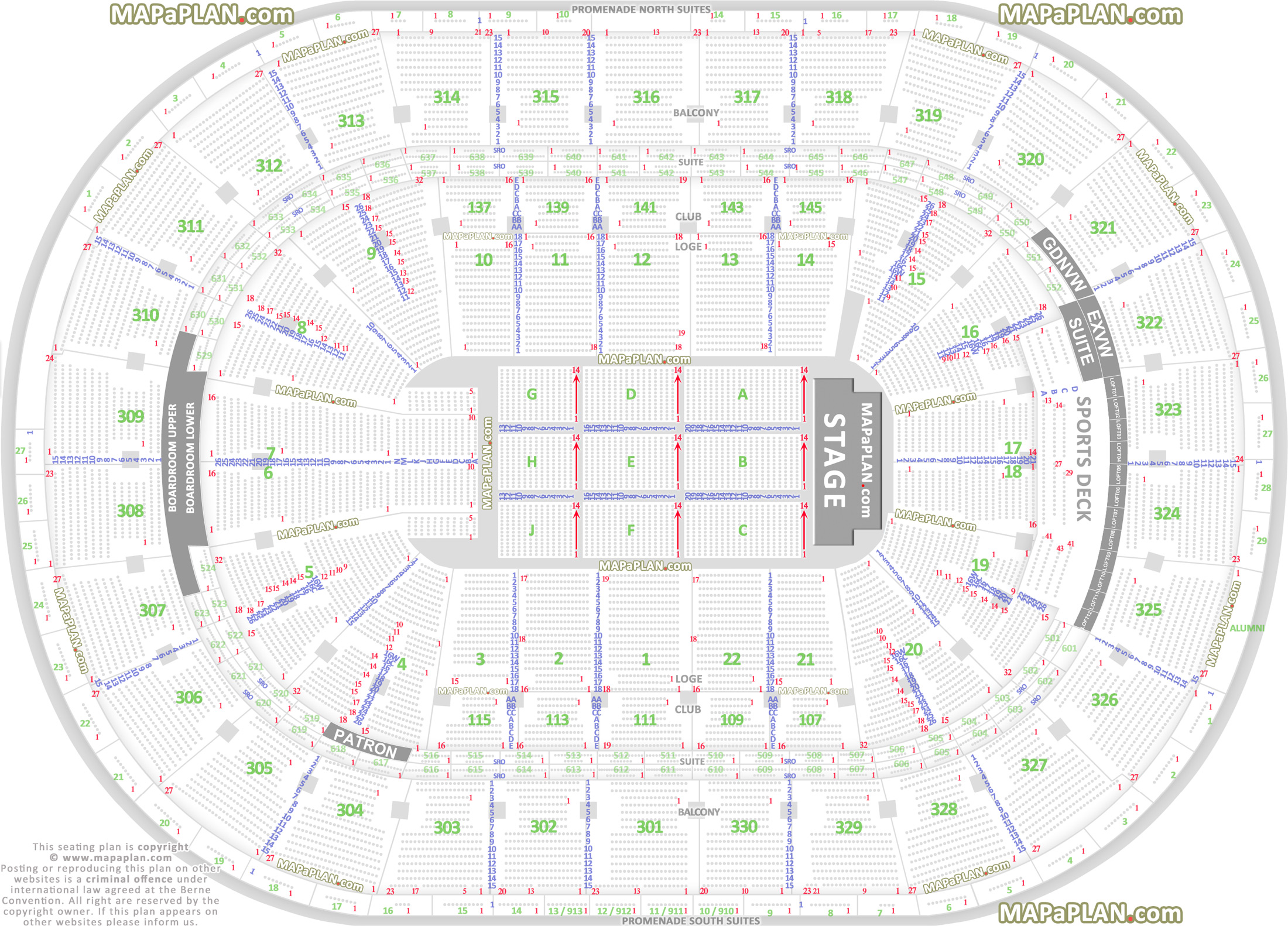 Boston TD Garden seat numbers detailed seating plan ...
