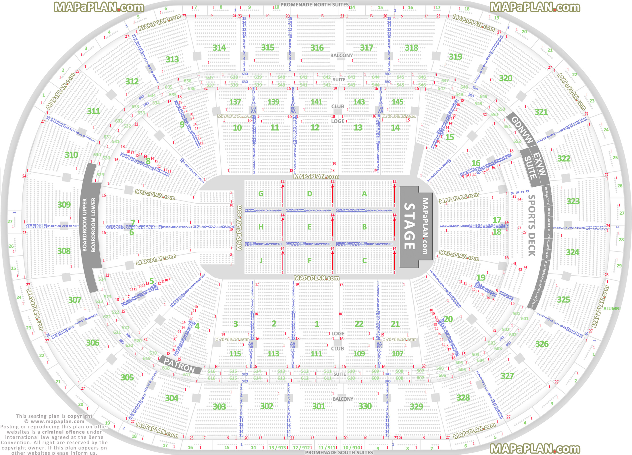 Td Garden Seating Chart With Numbers