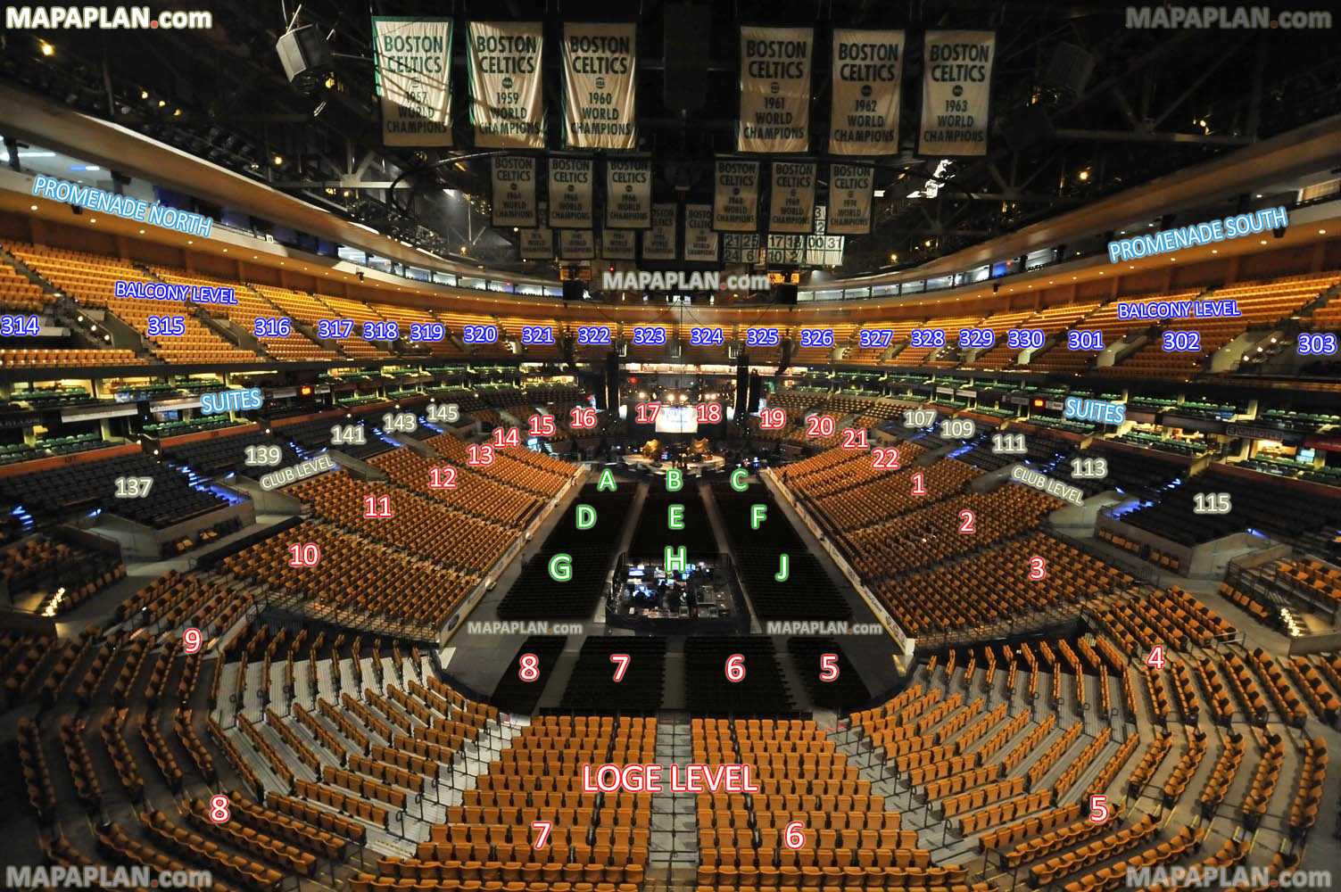 Boston TD Garden - View from Section 308 - Row 1 - Seat 19 ...
