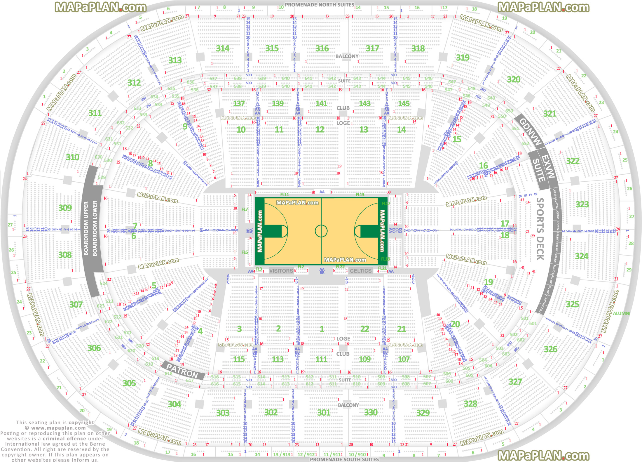 Garden Seating Chart Basketball