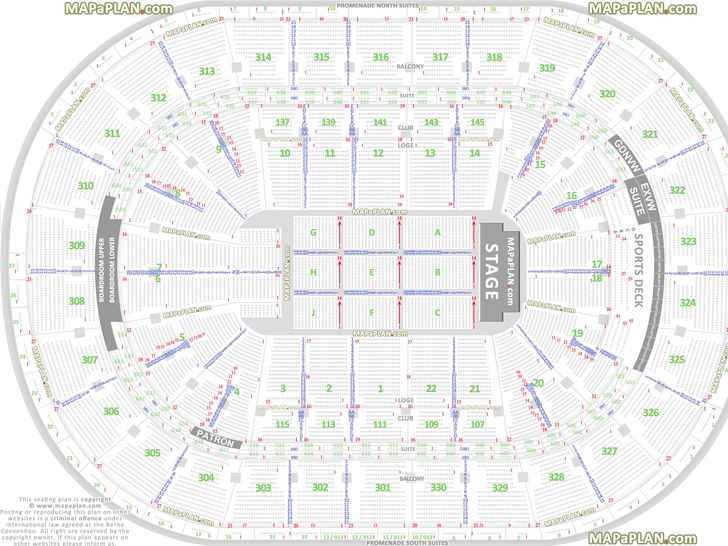 Boston TD Garden seat numbers detailed seating plan