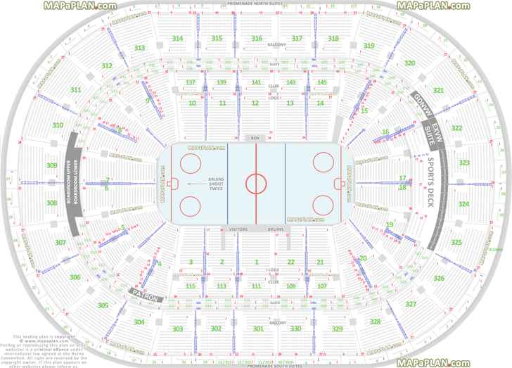 Boston Bruins Seating Chart With Seat Numbers