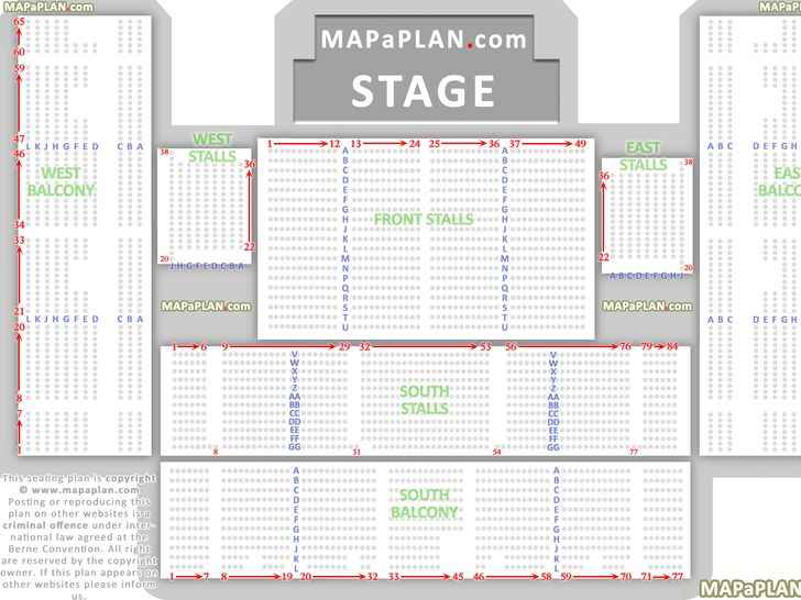 Brighton Centre Seat Numbers Detailed Seating Plan Mapaplan Com