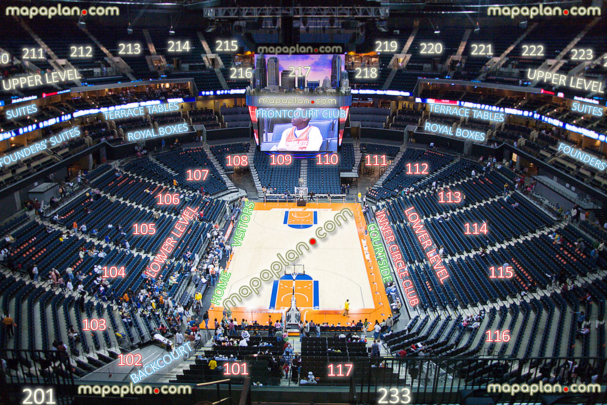 Charlotte Basketball Arena Seating Chart