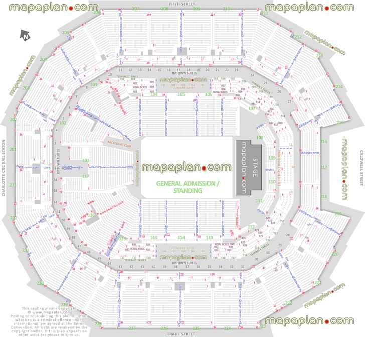 Spectrum Center Seating Chart With Rows And Seat Numbers