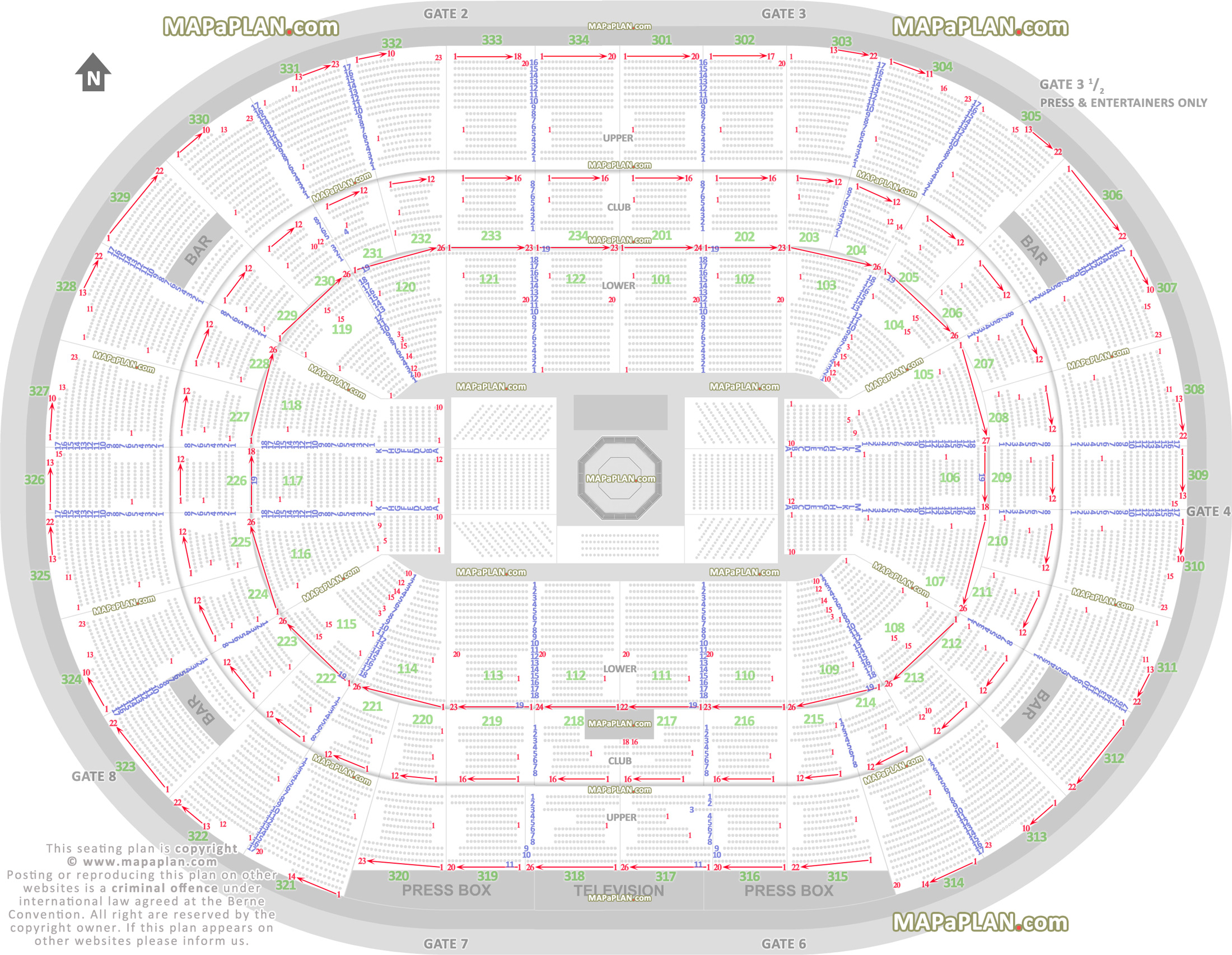 Ufc Honda Center Seating Chart