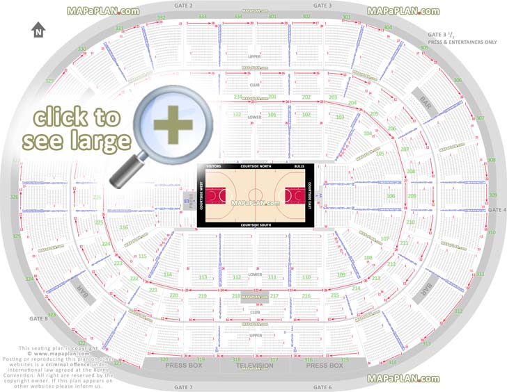 Chicago United Center seat numbers detailed seating plan ...