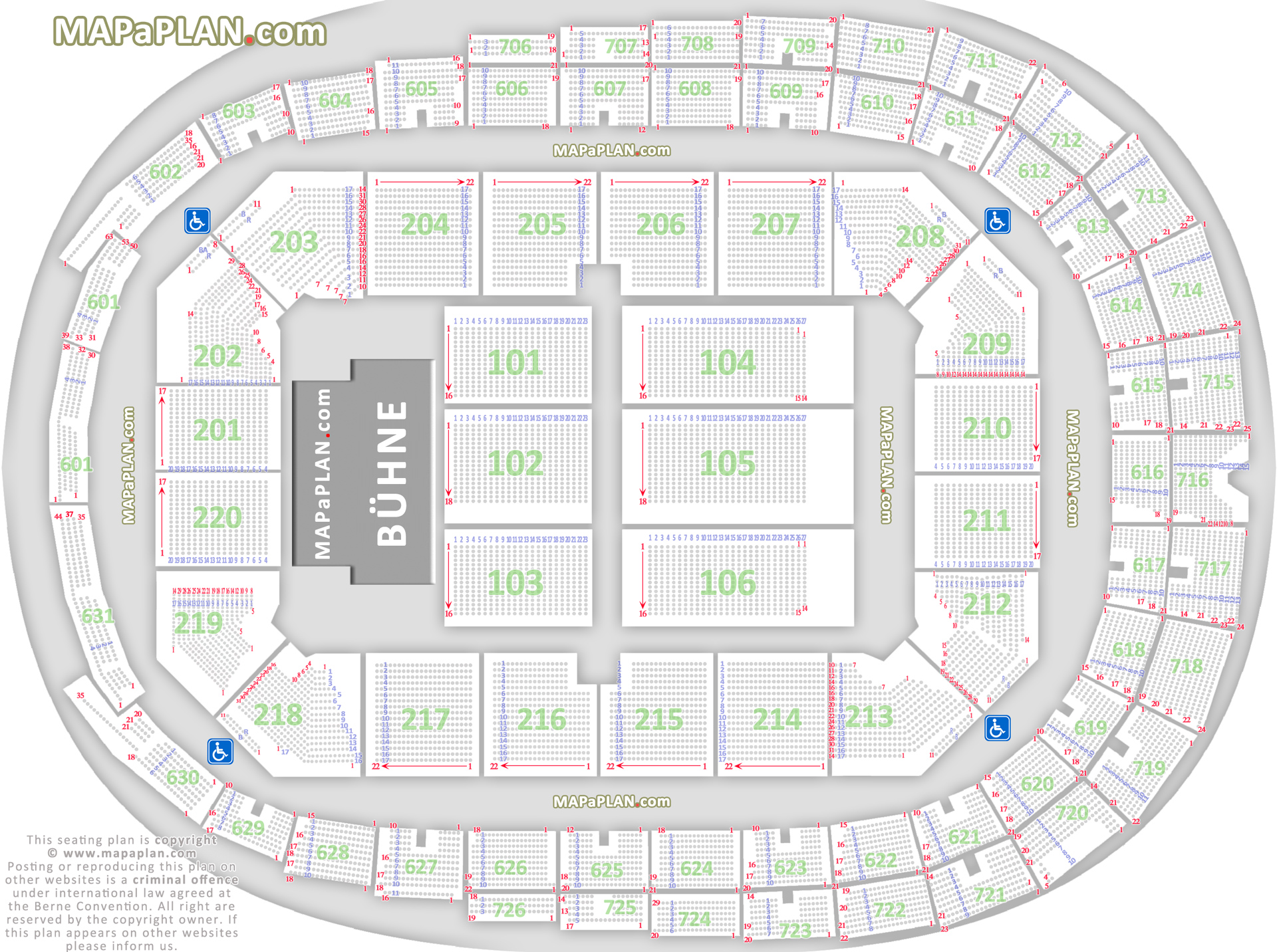 Cologne Lanxess Arena Sitzplatznummerierung Saalplan Seat Numbers