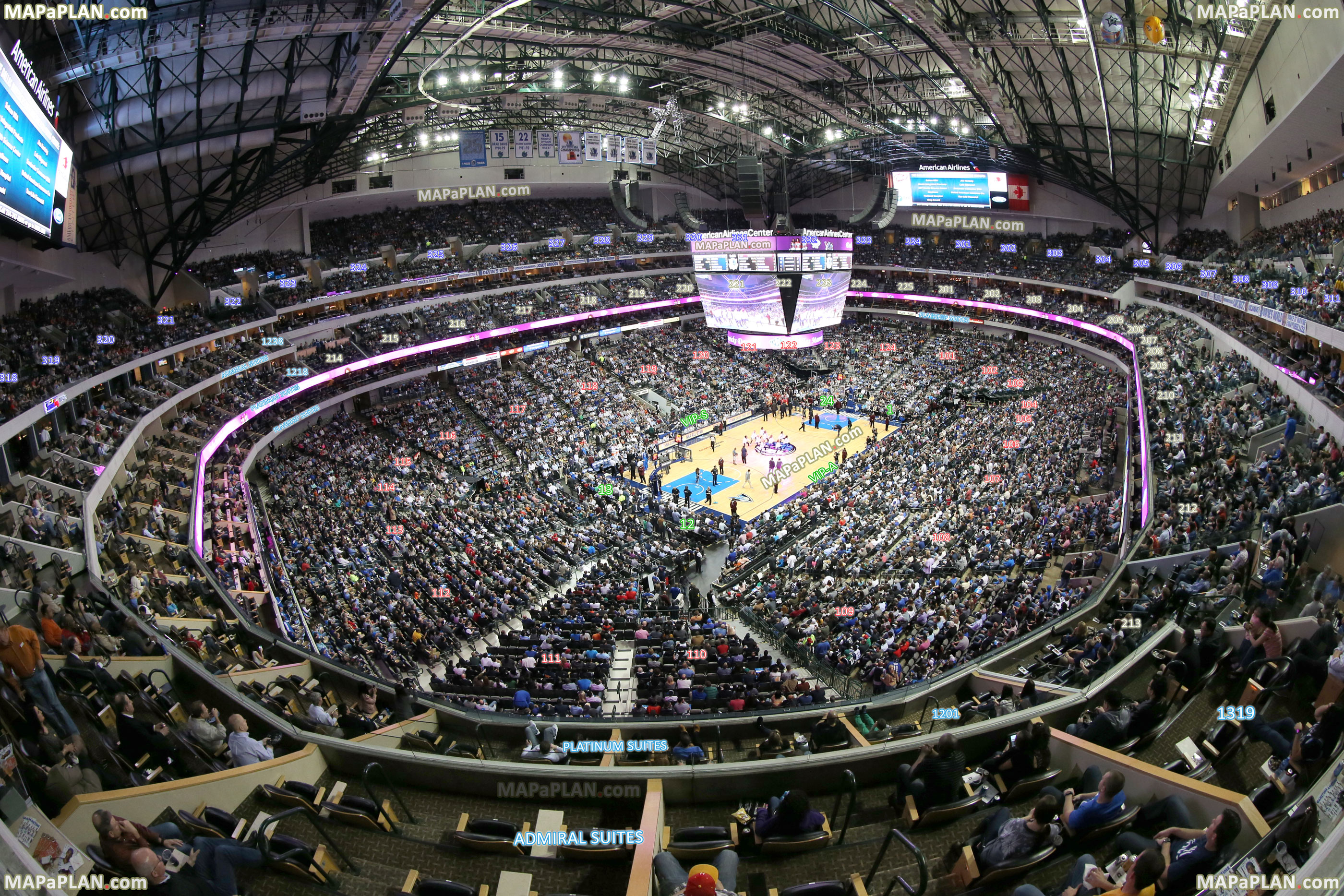 Detailed American Airlines Center Seating Chart