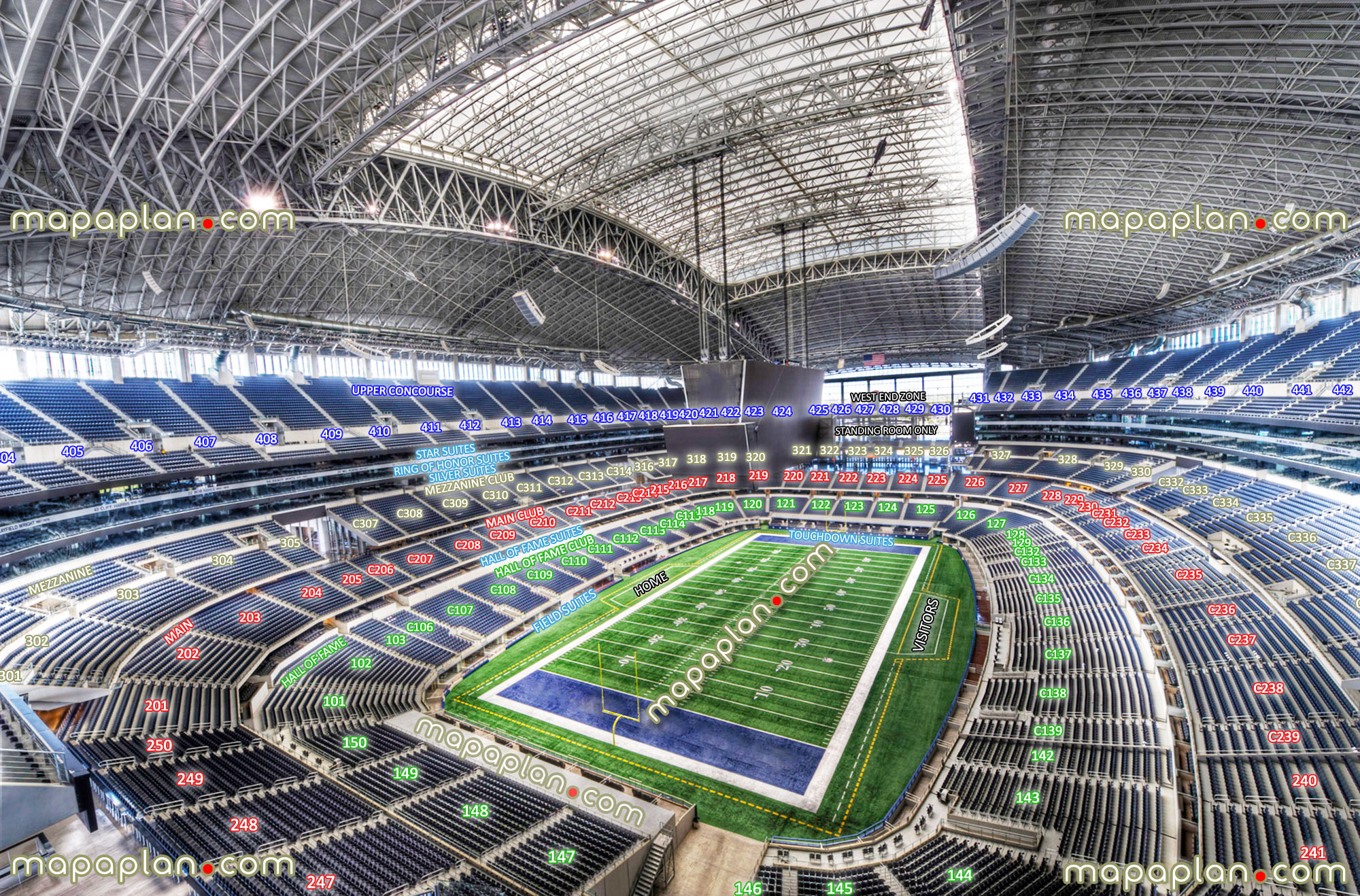 Dallas Cowboys Stadium Virtual Seating Chart