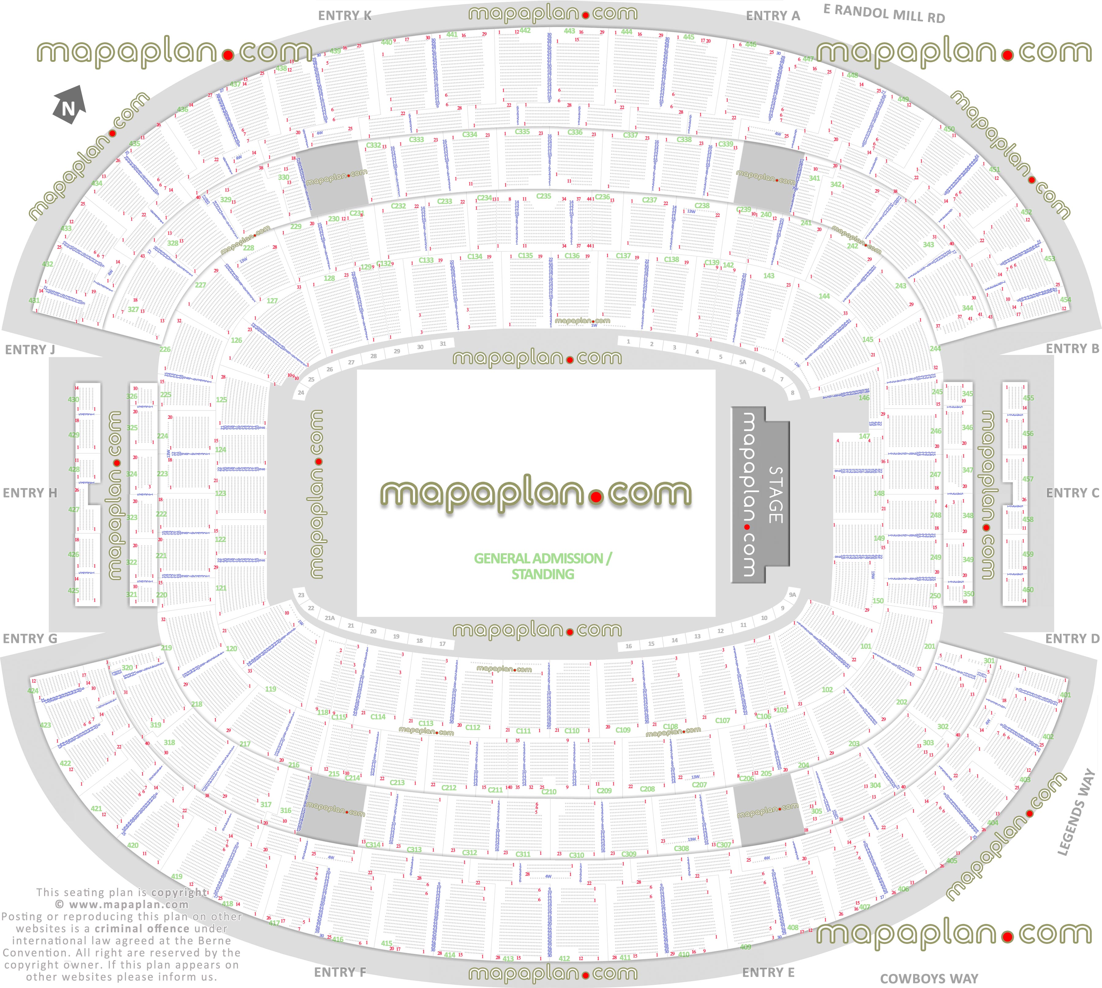 Dallas Cowboys Virtual Seating Chart