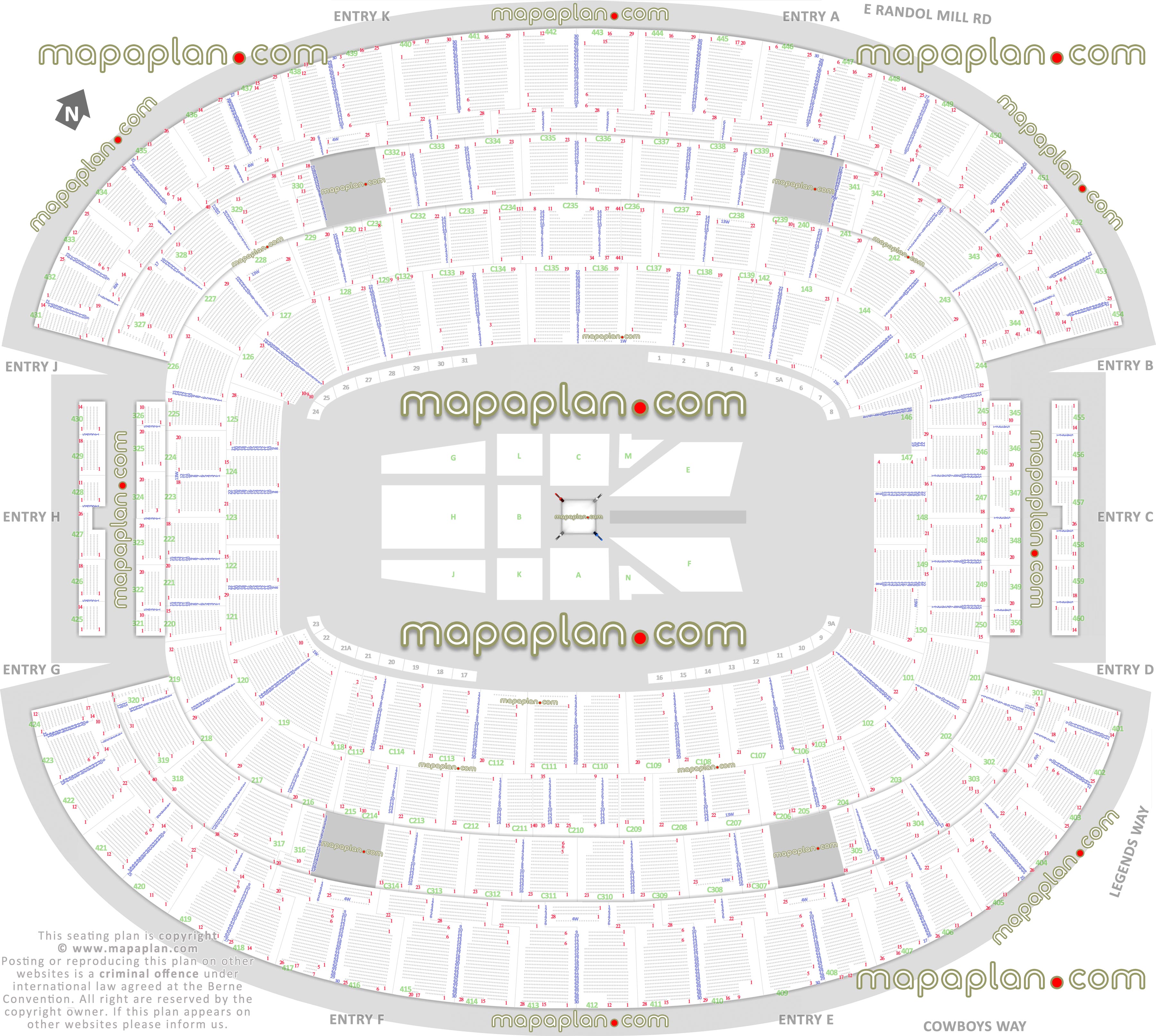 wwe wrestlemania raw smackdown wrestling boxing match events dallas cowboys stadium texas map row numbers 360 round ring floor configuration diagram rows hall fame main mezzanine upper concourse sections 401 402 403 404 405 406 407 408 409 410 411 412 413 414 415 416 417 418 419 420 421 422 423 424 425 426 427 428 429 430 431 432 433 434 435 436 437 438 439 440 441 442 443 444 445 446 447 448 449 450 Dallas Cowboys AT&T Stadium seating chart