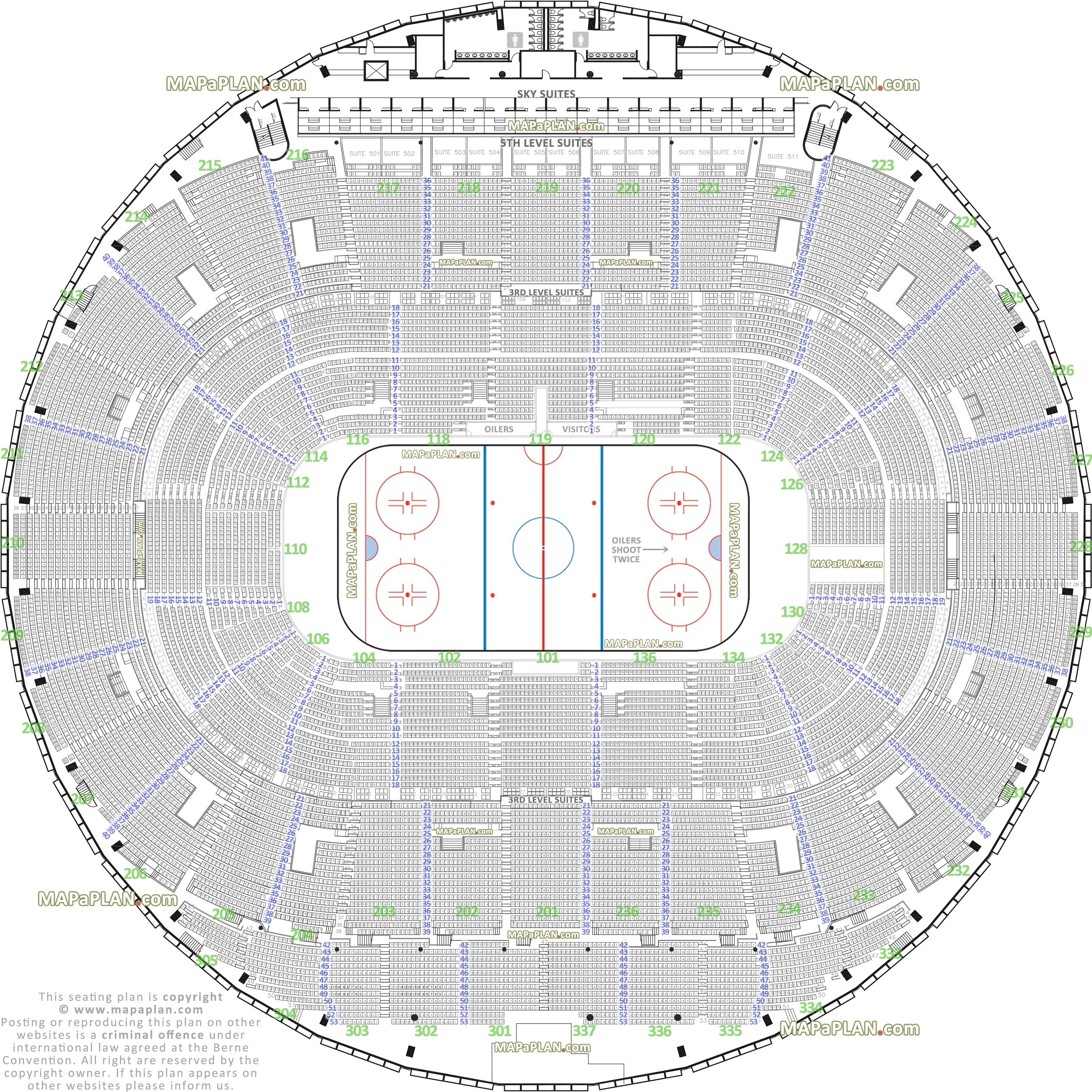 edmonton oilers nhl oil kings ice hockey game rink exact venue map with gold silver club executive terrace colonnade gallery box suites individual seat finder Edmonton Northlands Coliseum seating chart
