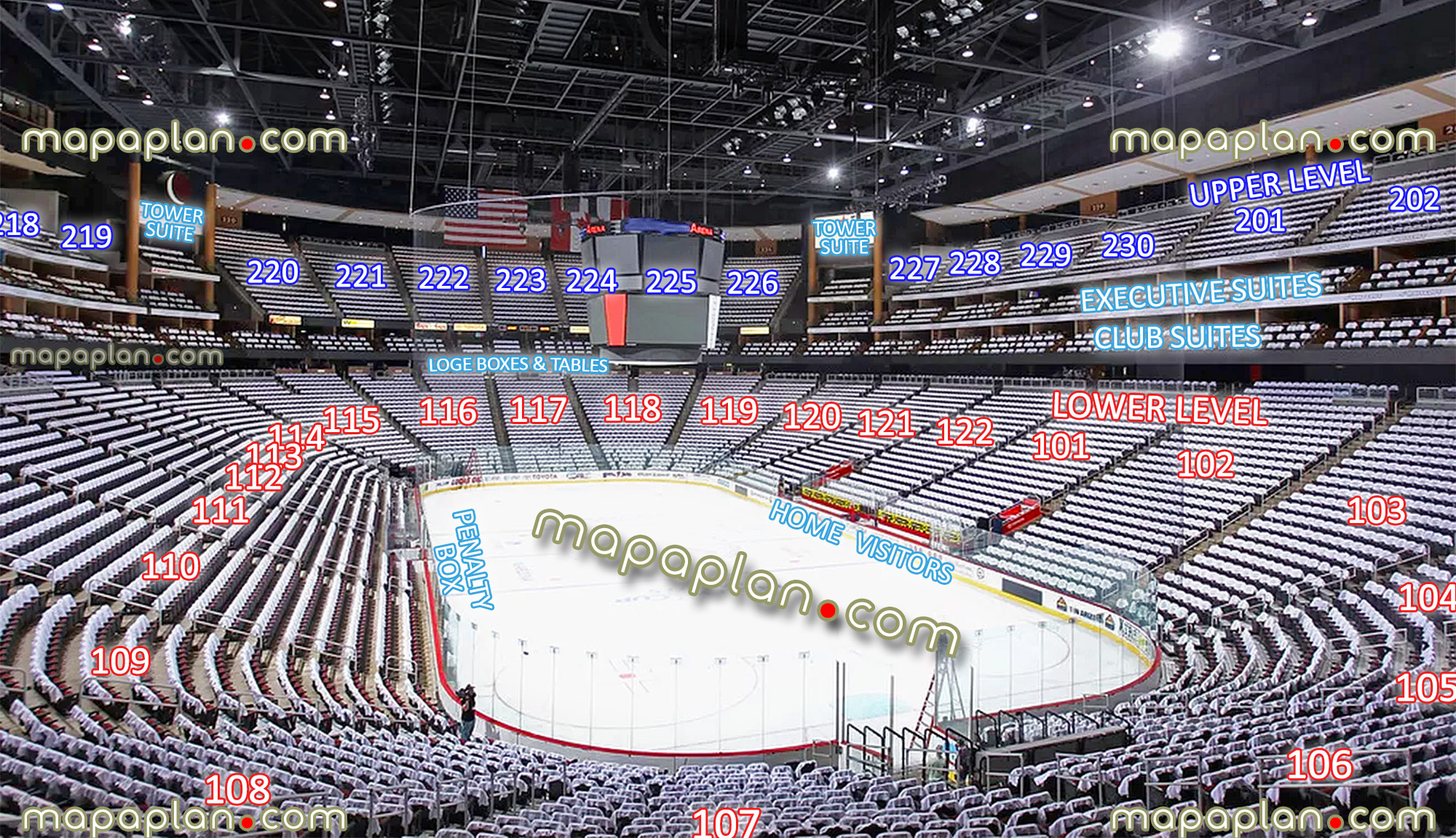 view section 107 row w seat 18 arizona phoenix coyotes hockey virtual venue 3d interactive inside review tour picture arena lower club upper bowl level executive suites loge boxes Glendale Desert Diamond Arena seating chart