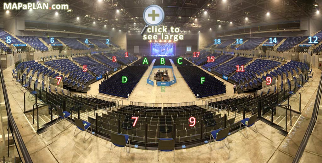 Concert stage view from Block 10 Row AA Seat 236 Inside sections tier levels virtual interactive tour Liverpool M&S Bank Arena seating plan