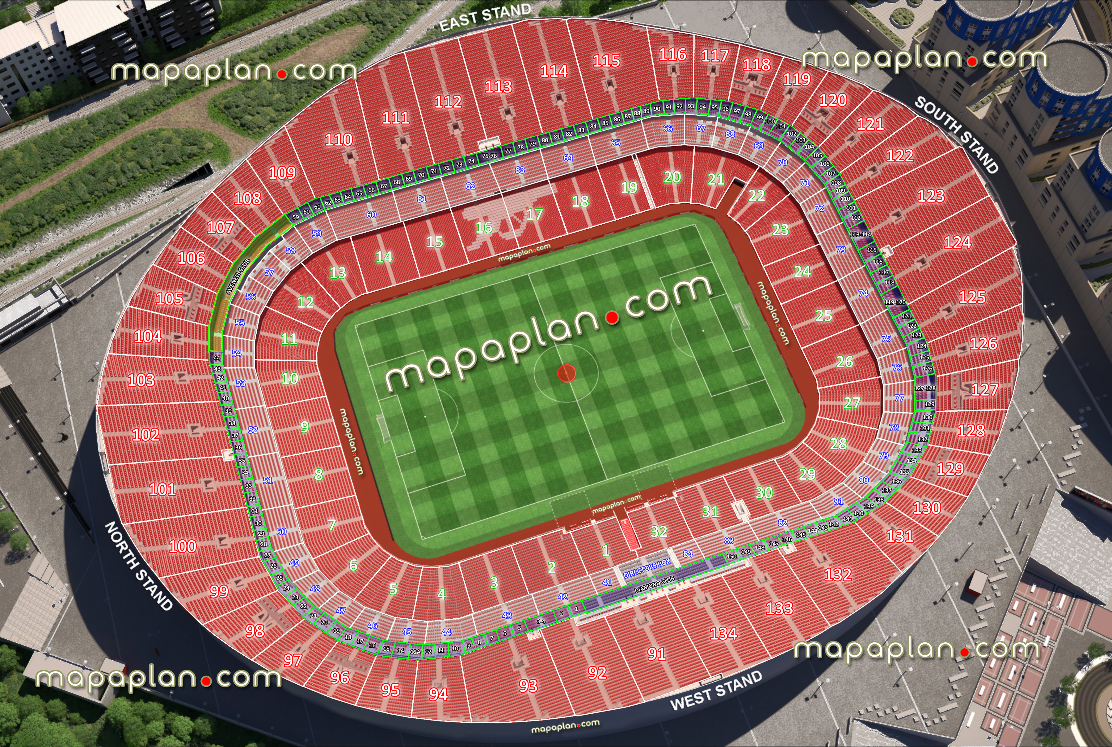 London Arsenal Emirates Stadium virtual seating chart football match seating capacity 360 aerial inside view arrangement plan interactive virtual 3d seats rows sections detailed stadium image layout executive boxes numbers