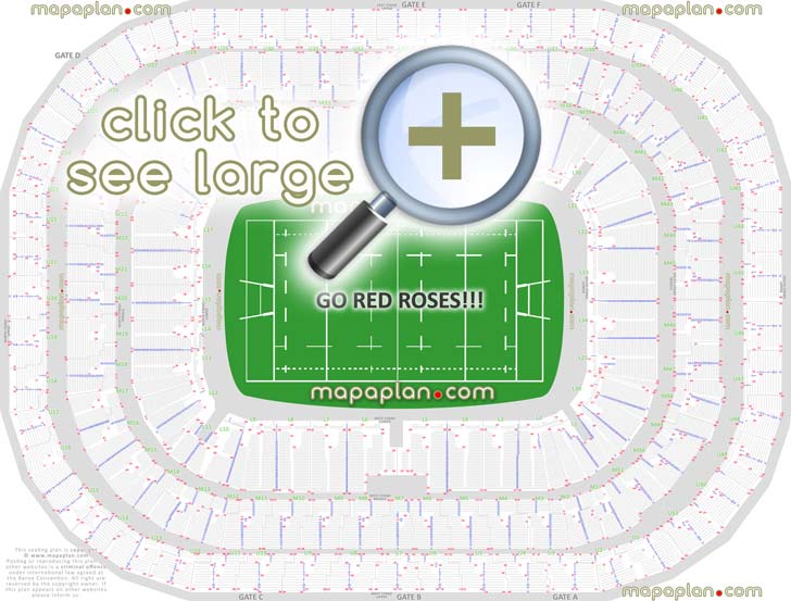 detailed seat row numbers rugby world cup sections floor plan map west east north south stands lower middle upper tier layout London Twickenham Stadium seating plan