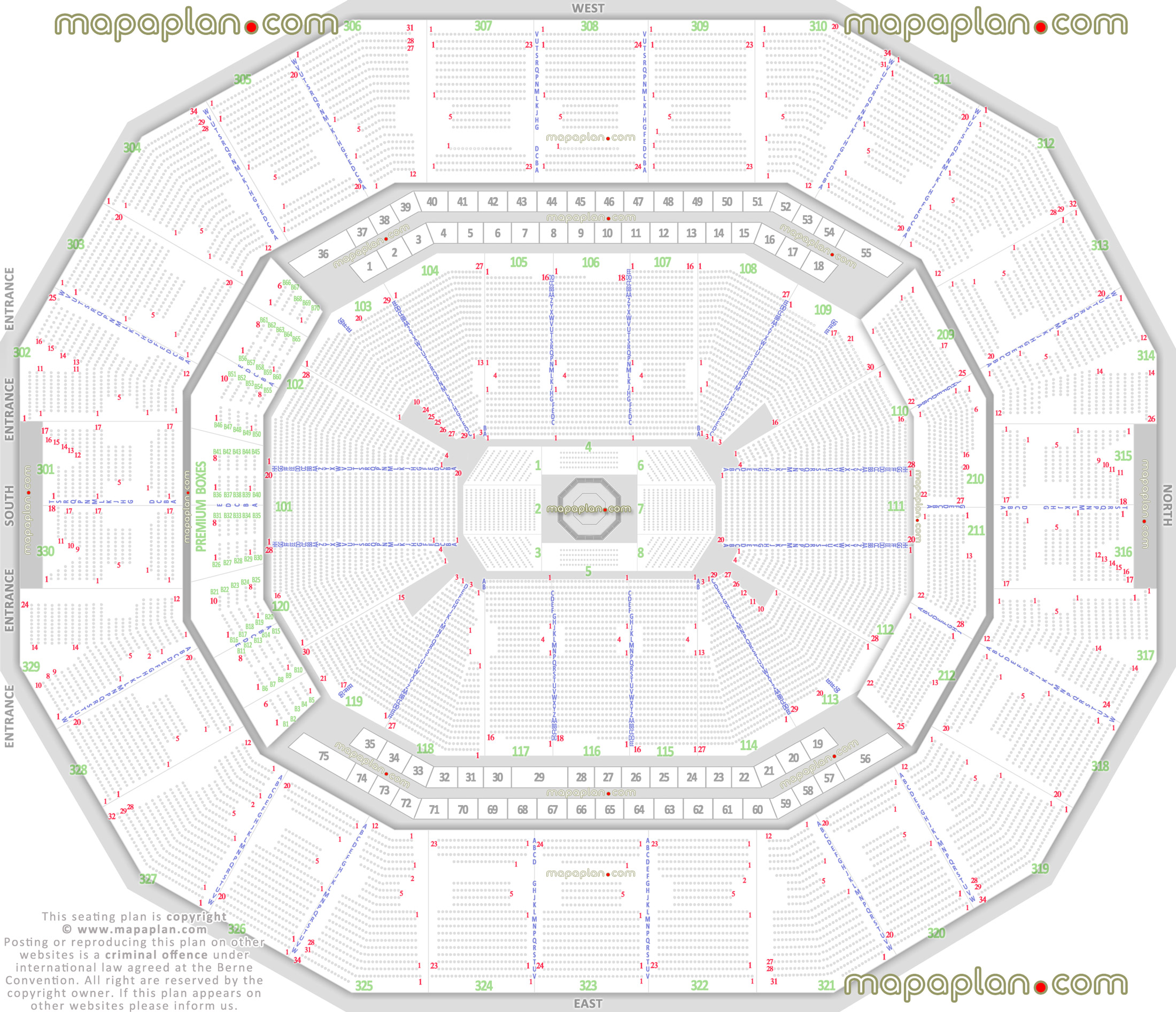 ufc mma fights fully seated setup detailed chart viewer standing room only sro area 1 arena plaza main entrance gate exits map wheelchair disabled handicap accessible seats Louisville KFC Yum! Center seating chart