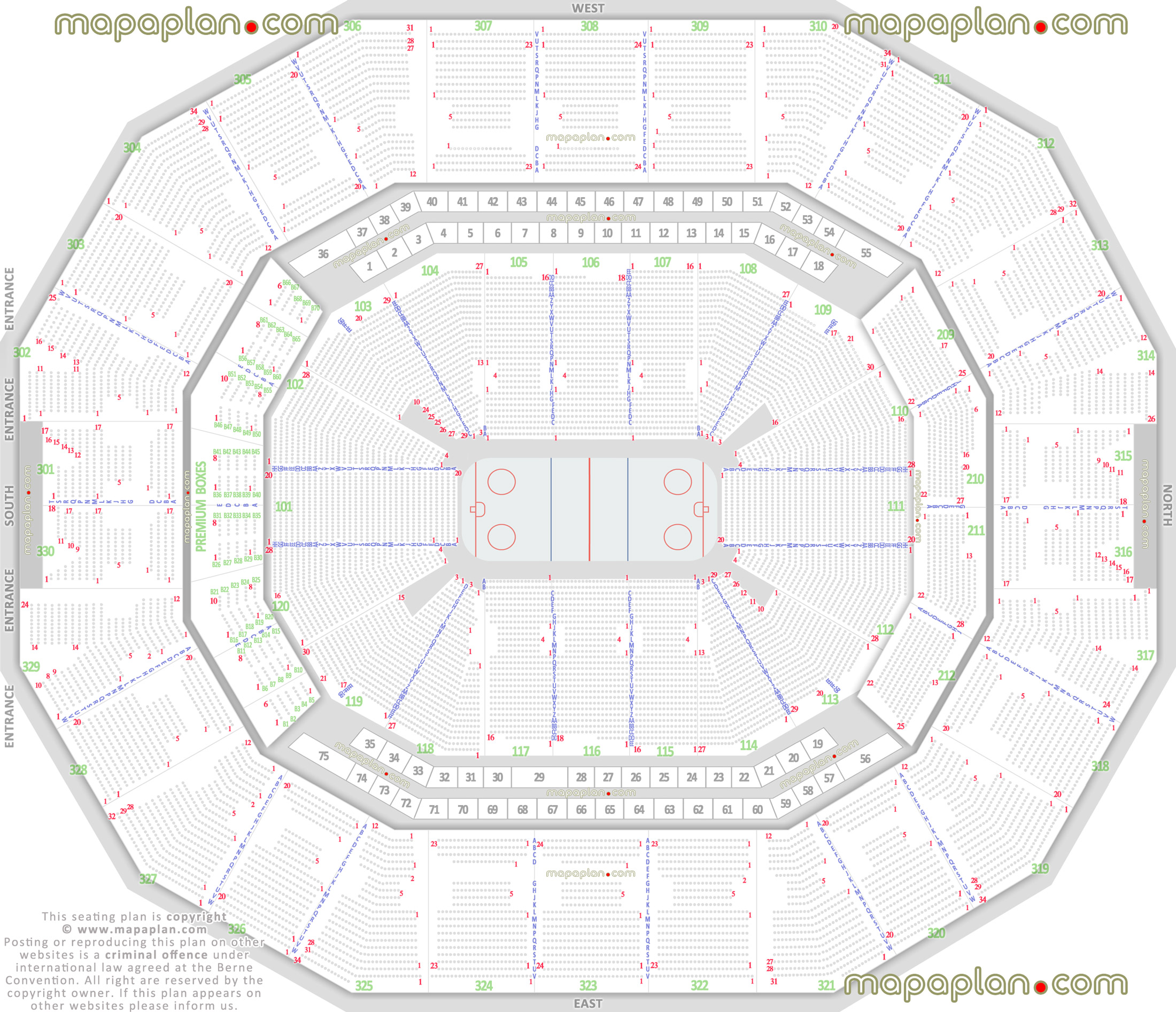 ice hockey rink capacity downtown louisville kentucky usa how many seats row sections 107 108 109 110 111 112 113 316 317 318 319 320 321 322 323 324 325 326 327 328 329 330 Louisville KFC Yum! Center seating chart