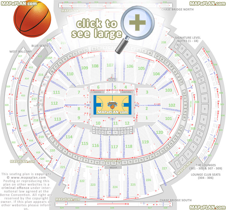 Madison Square Garden seating chart - Detailed seat numbers ...