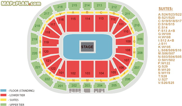 Centre round stage unreserved floor standing metallica Manchester AO Arena seating plan