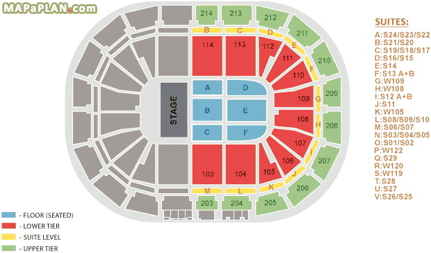 Half stage fully seated cbeebies chart Manchester AO Arena seating plan