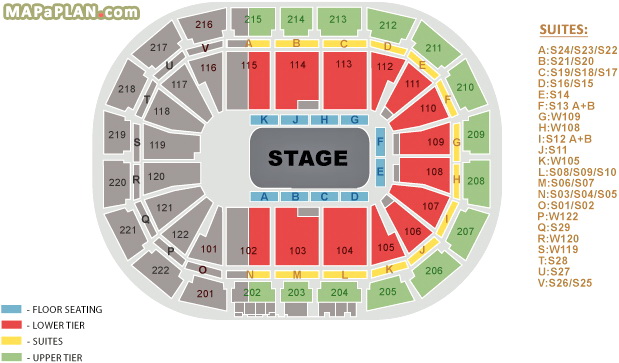 Chart for strictly come dancing Manchester AO Arena seating plan
