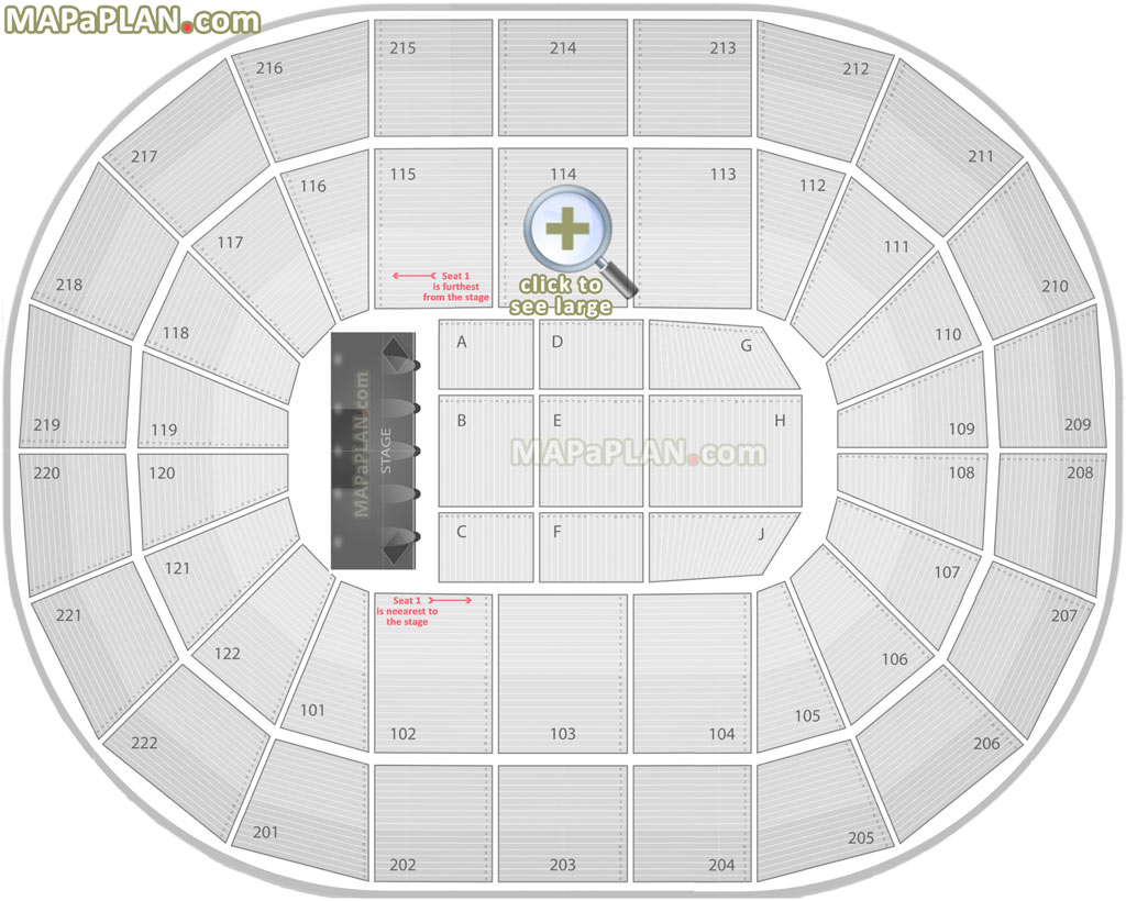 Generic row layout only Manchester AO Arena seating plan