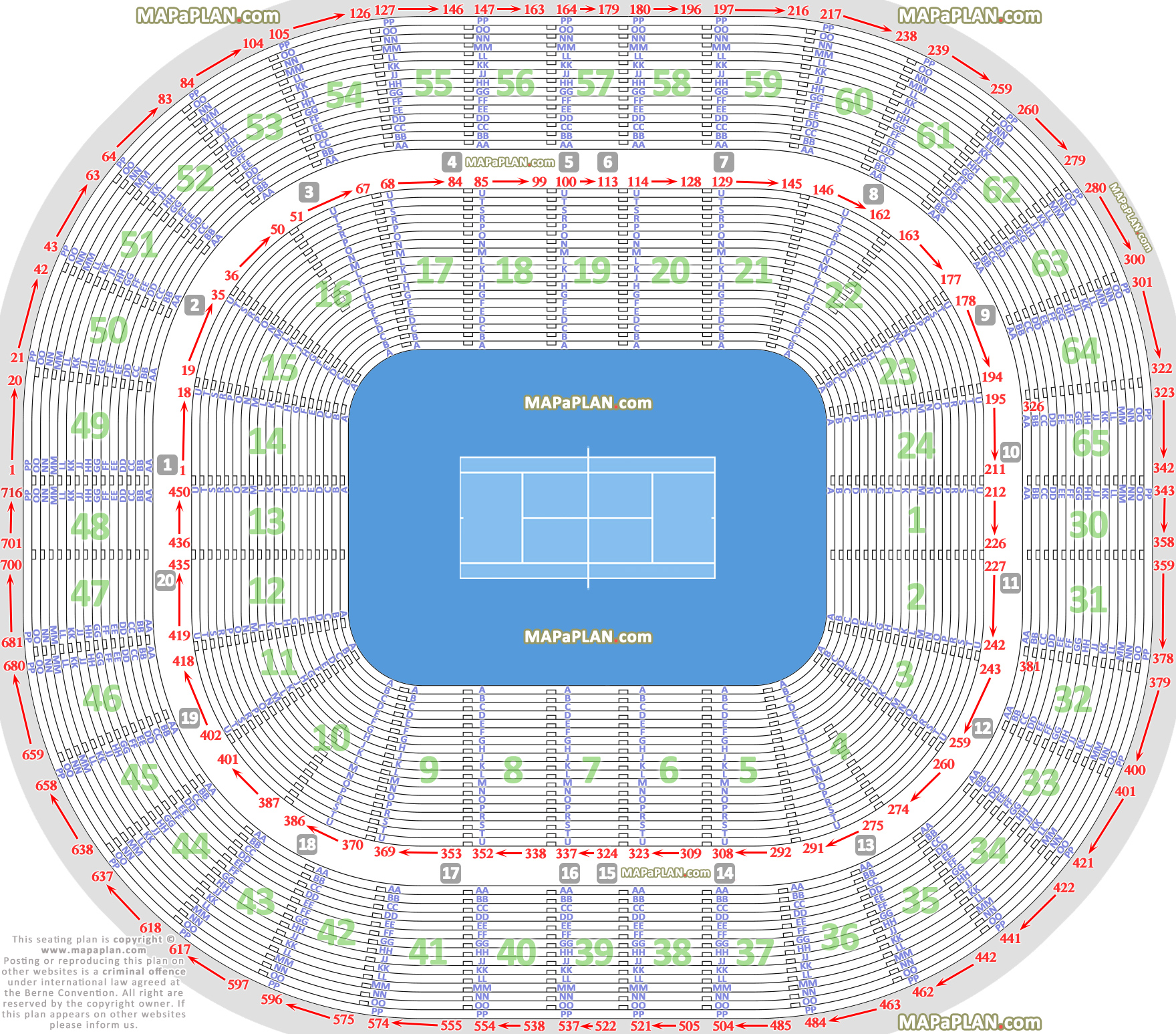 Rod Laver Arena Seating Chart Australian Open