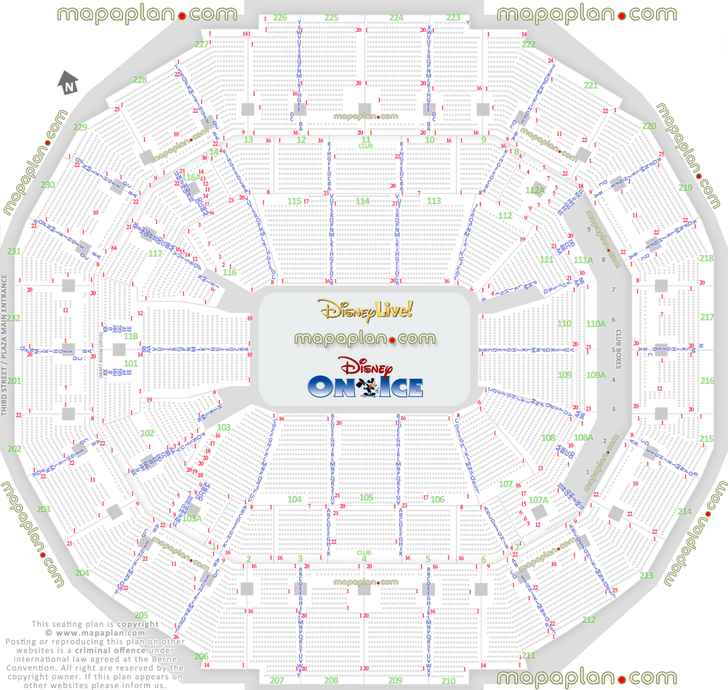 FedExForum seat & row numbers detailed seating chart