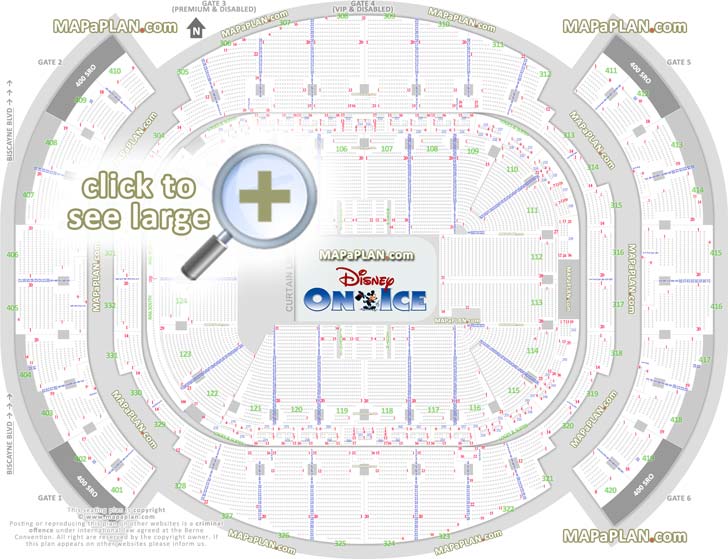 disney ice show triple arena seating arrangement review diagram best seat finder chart precise aisle seat numbering location data Miami Kaseya Center Arena seating chart