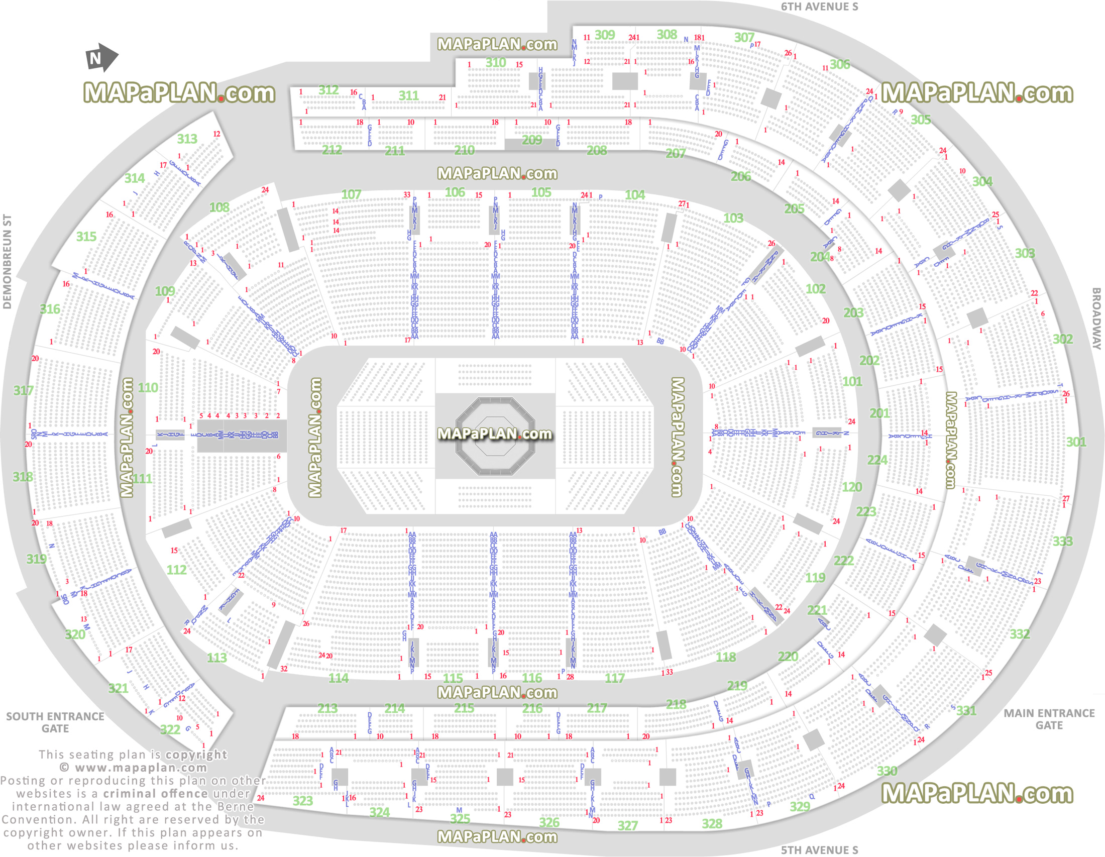 ufc mma fights fully seated setup chart viewer main entrance gates exit detailed fan zone map wheelchair disabled handicap accessible Nashville Bridgestone Arena seating chart