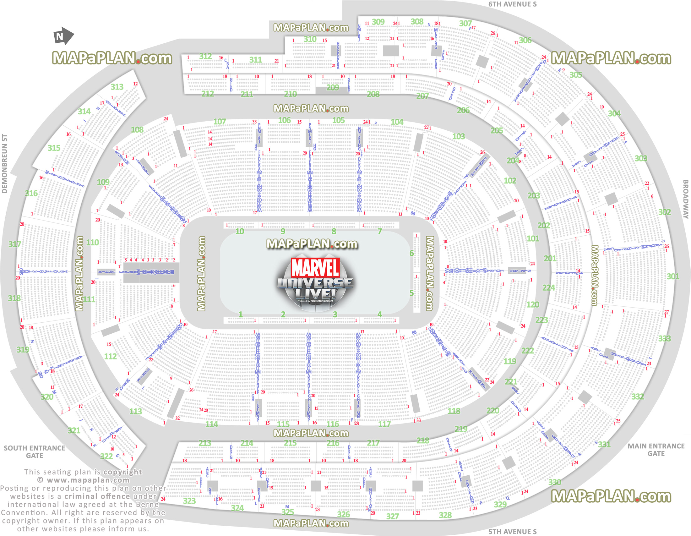 Marvel Universe Live Seating Chart