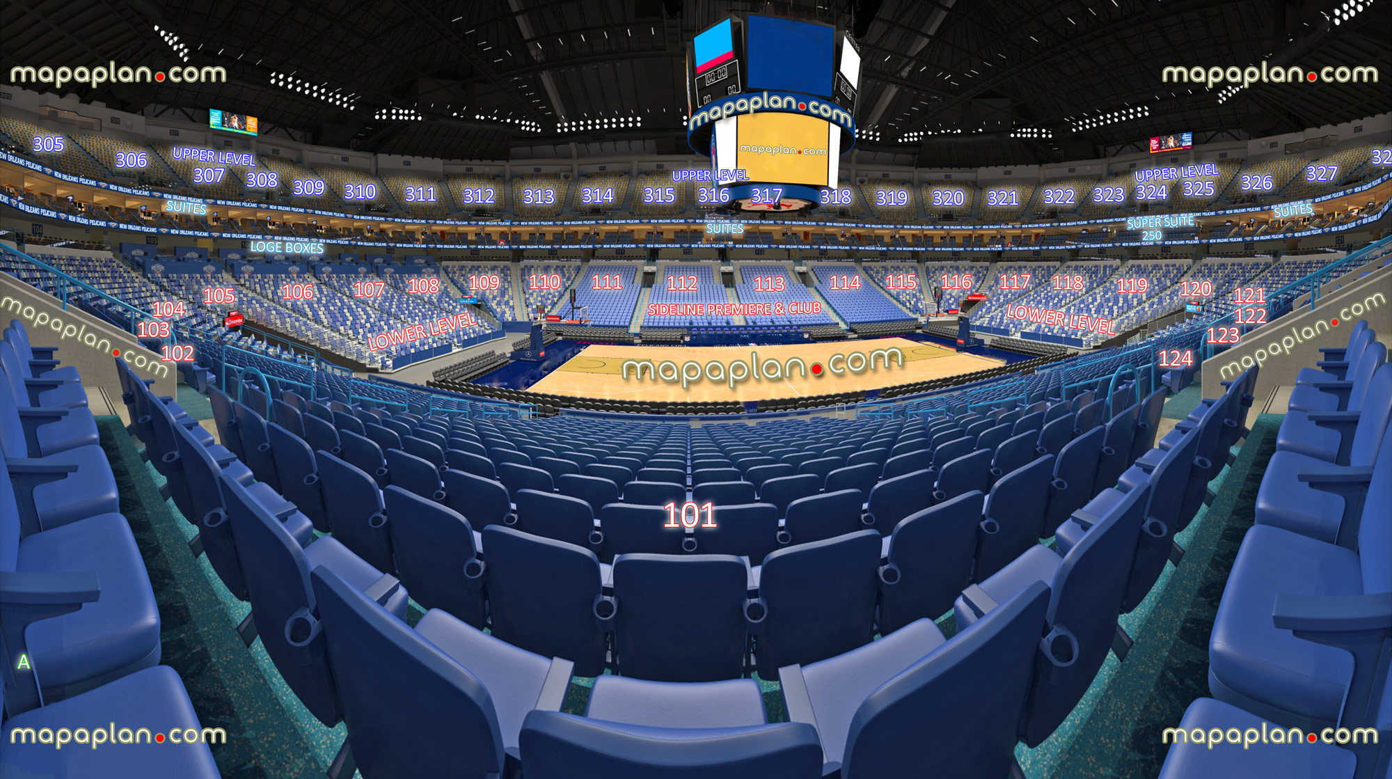 Pelicans Seating Chart With Seat Numbers