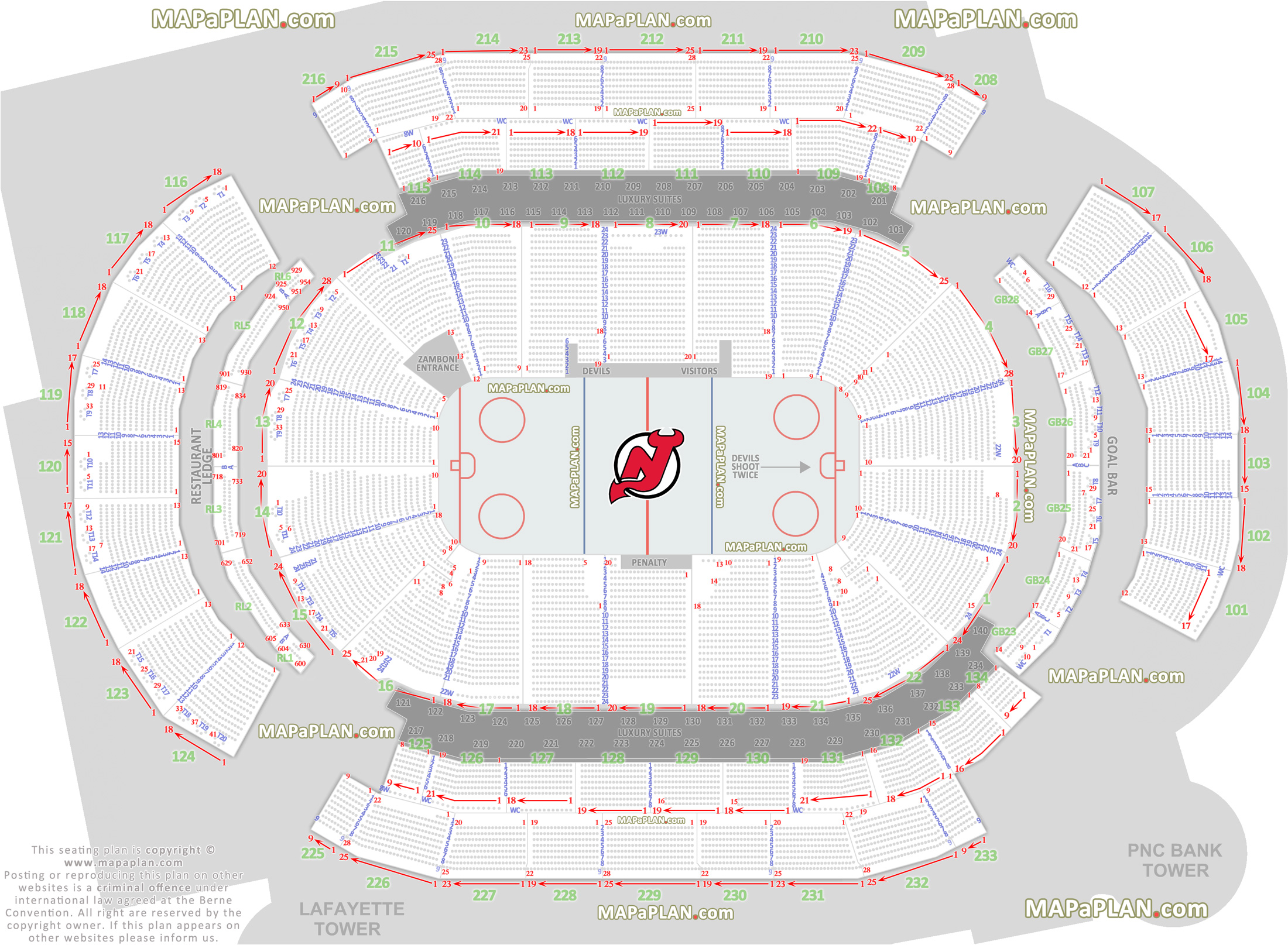 Prudential Center Newark arena seat and 