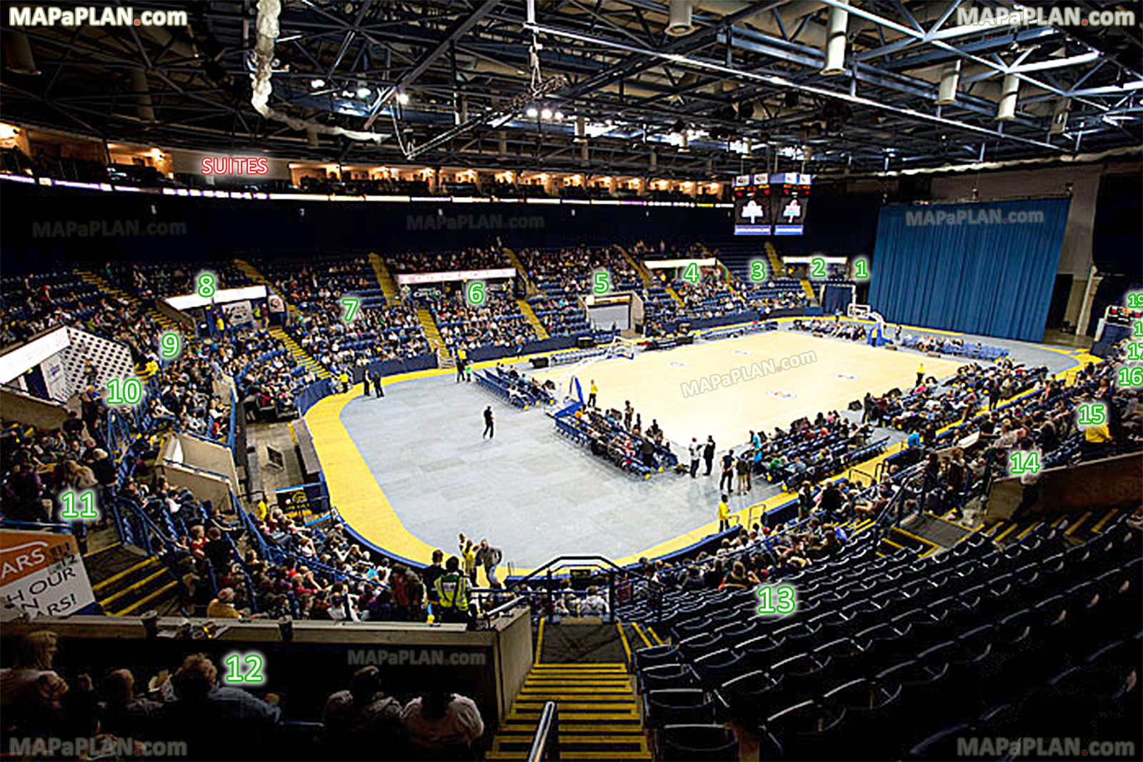 view from block 13 row p seat 19 virtual interactive inside best seats 3d tour Nottingham Motorpoint Arena seating plan