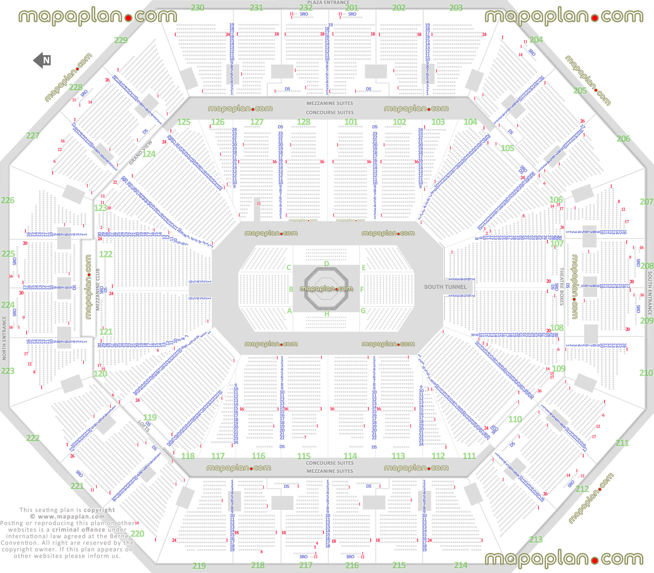 ufc mma fights oakland ca united states detailed seating capacity arrangement arena row numbers layout plaza south north entrance virtual interactive image map how many seats per row executive hospitality rental luxury party sky lofts zone Oakland Oracle Arena seating chart