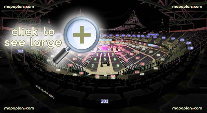 view section 301 row m seat 8 virtual venue 3d interactive inside stage review tour concert picture center floor lower club upper loud city level suites terrace lounge Oklahoma City Paycom Center Arena seating chart