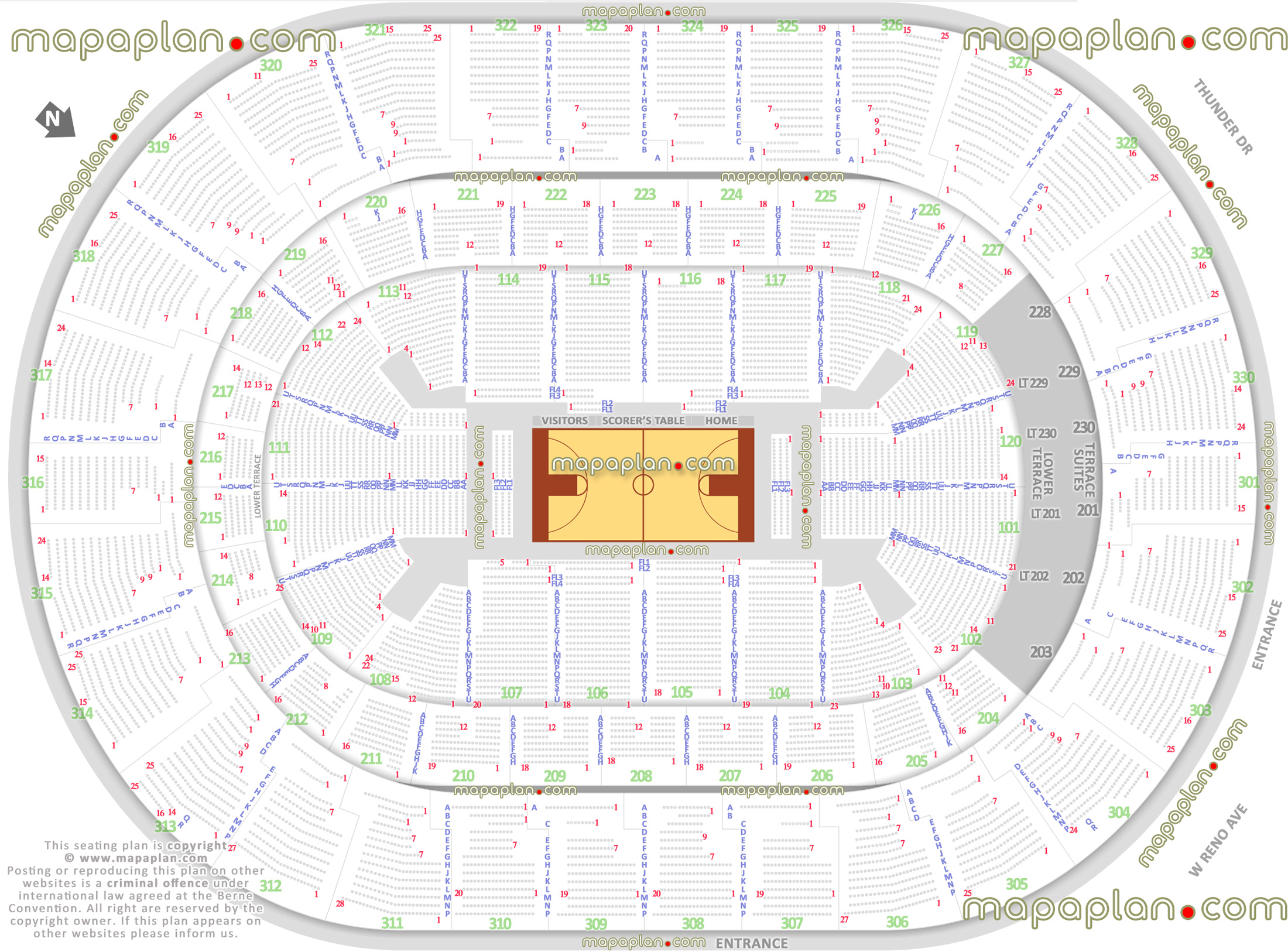 Thunder Stadium Seating Chart