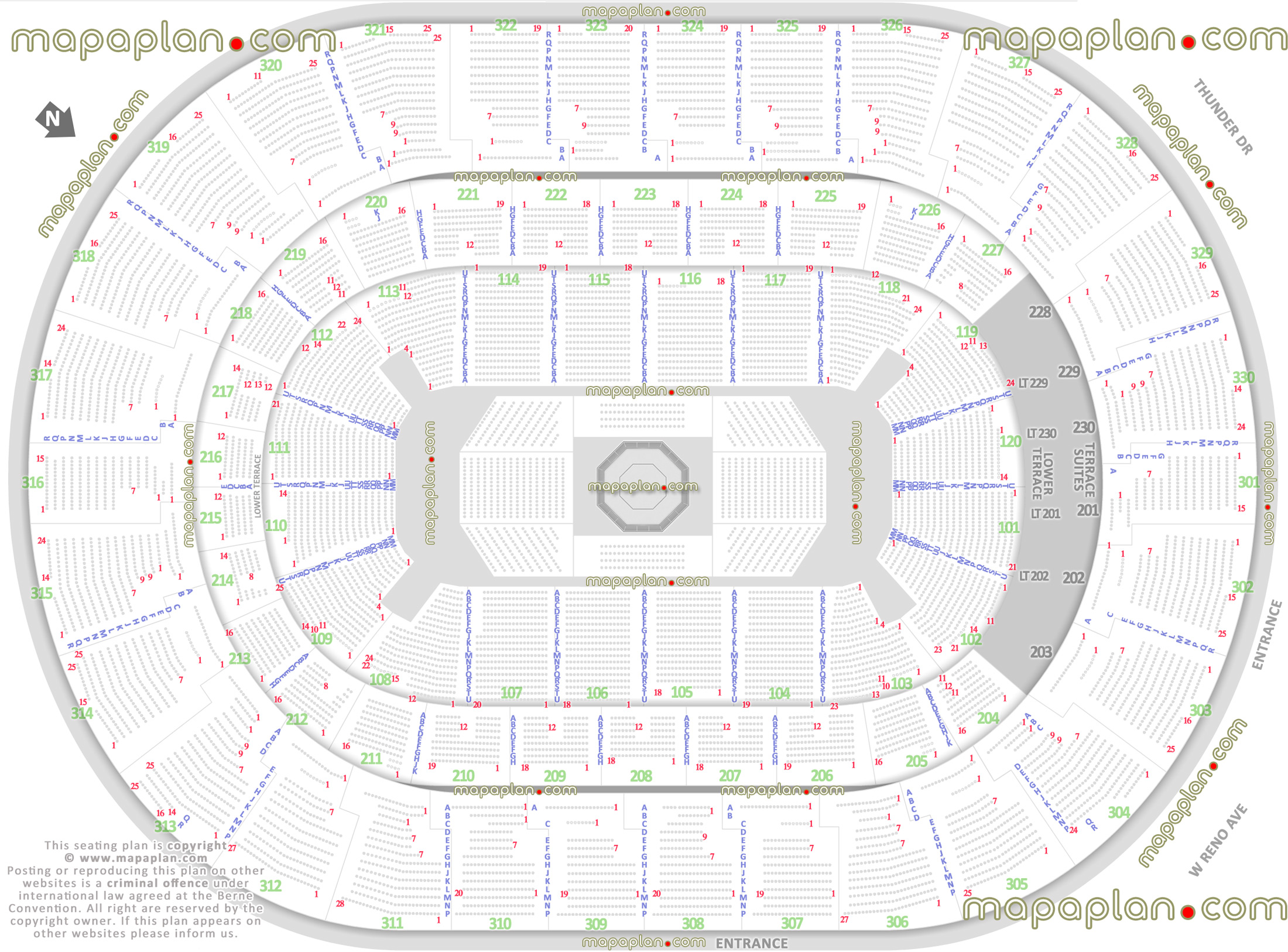 ufc seating chart row max seat capacity numbers rows each section detailed plan mma fights oklahoma lower club suites loud city upper level sections 301 302 303 304 305 306 307 308 309 310 311 312 313 314 315 316 317 318 319 320 321 322 323 324 325 326 327 328 329 330 Oklahoma City Paycom Center Arena seating chart