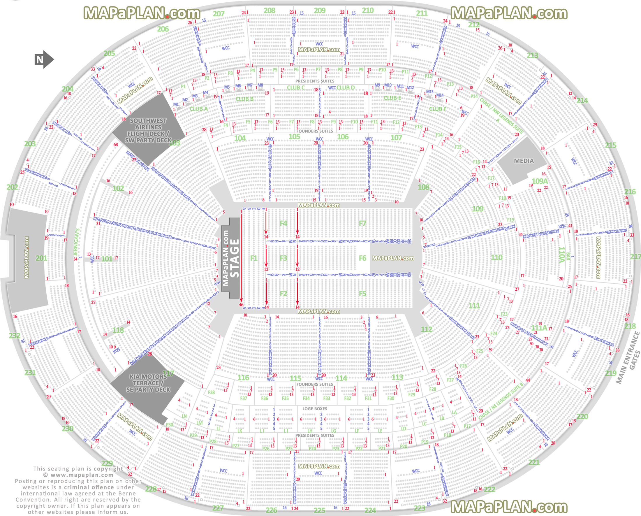 detailed seat row numbers end stage concert sections floor plan map arena lower upper bowl layout Orlando Kia Center seating chart